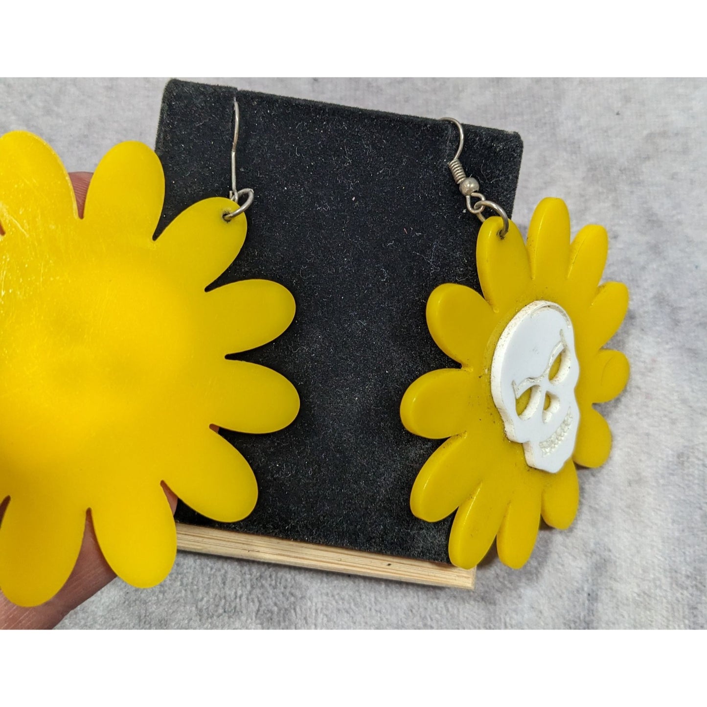 Gothic Summer Skeleton Floral Spring Fishhook Back Earrings