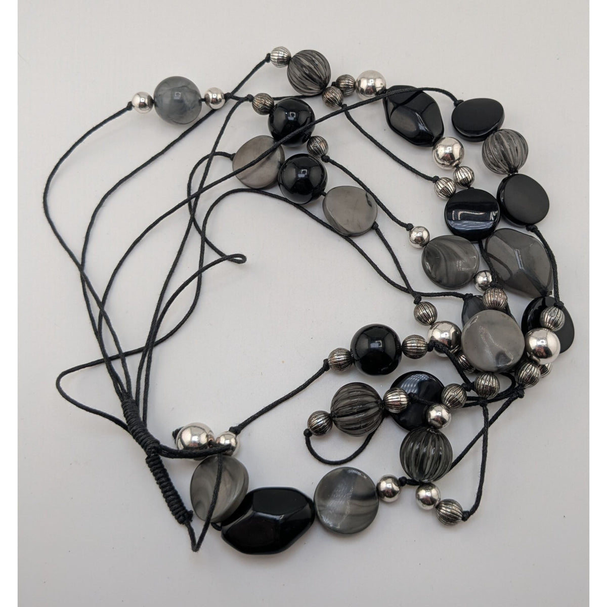 Corporate Goth Multilayer Beaded Station Necklace