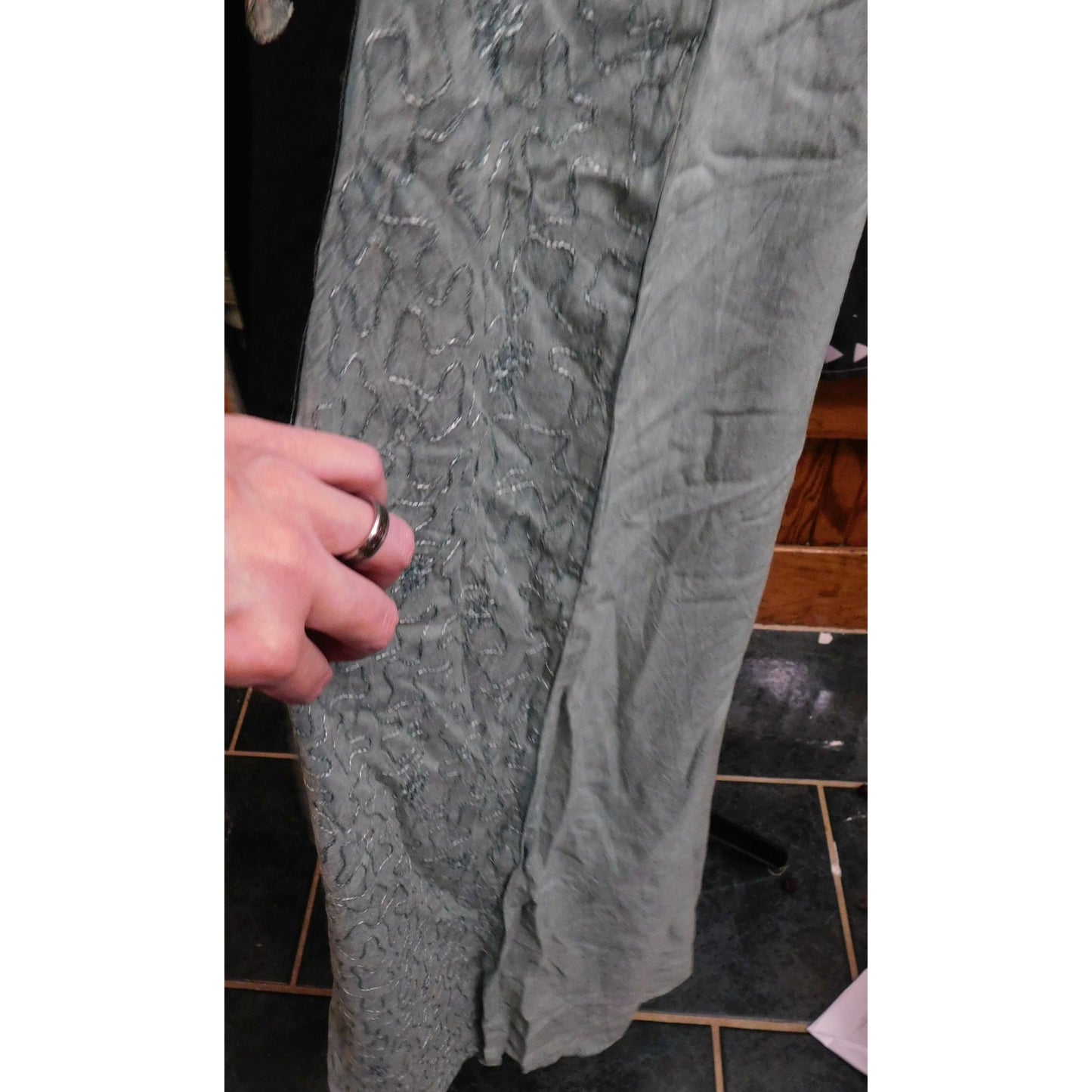 Honey Brand Green And Black Floral Dress