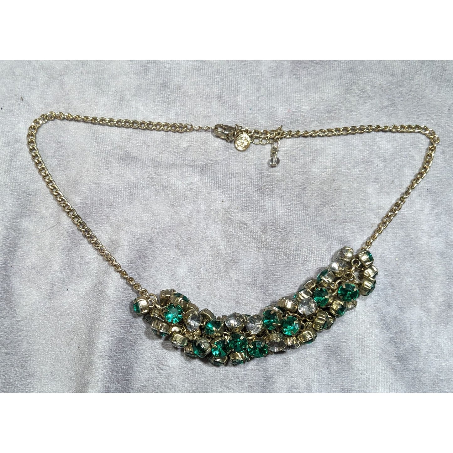 Simply Vera Vera Wang Gold Tone And Green Gemmed Cluster Necklace