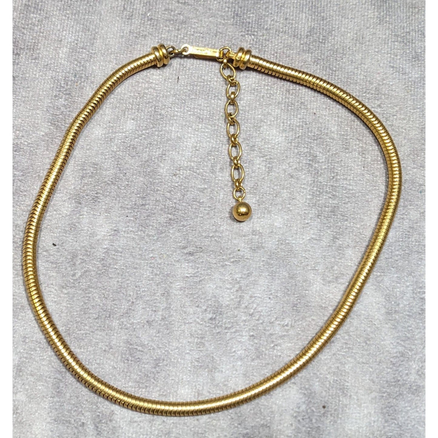 Trifari Vintage Glam Gold Tone Snake Chain Necklace