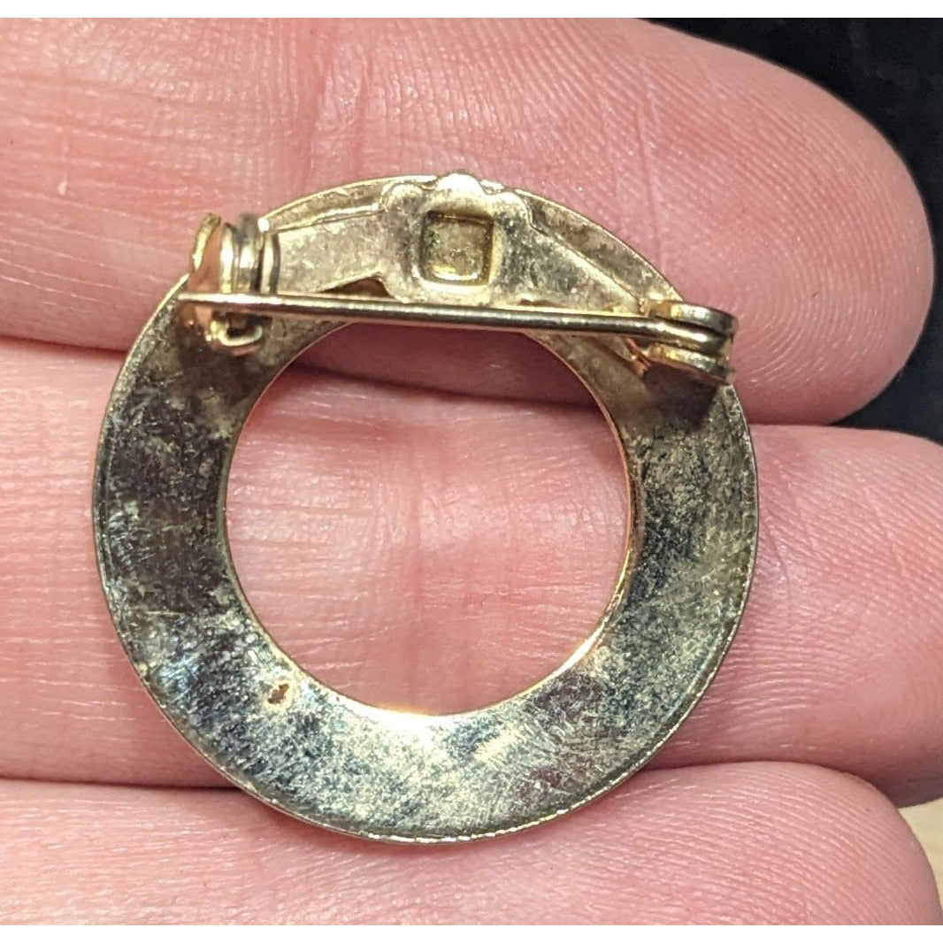 Simple Elegant Gold Tone Open Circle Brooch