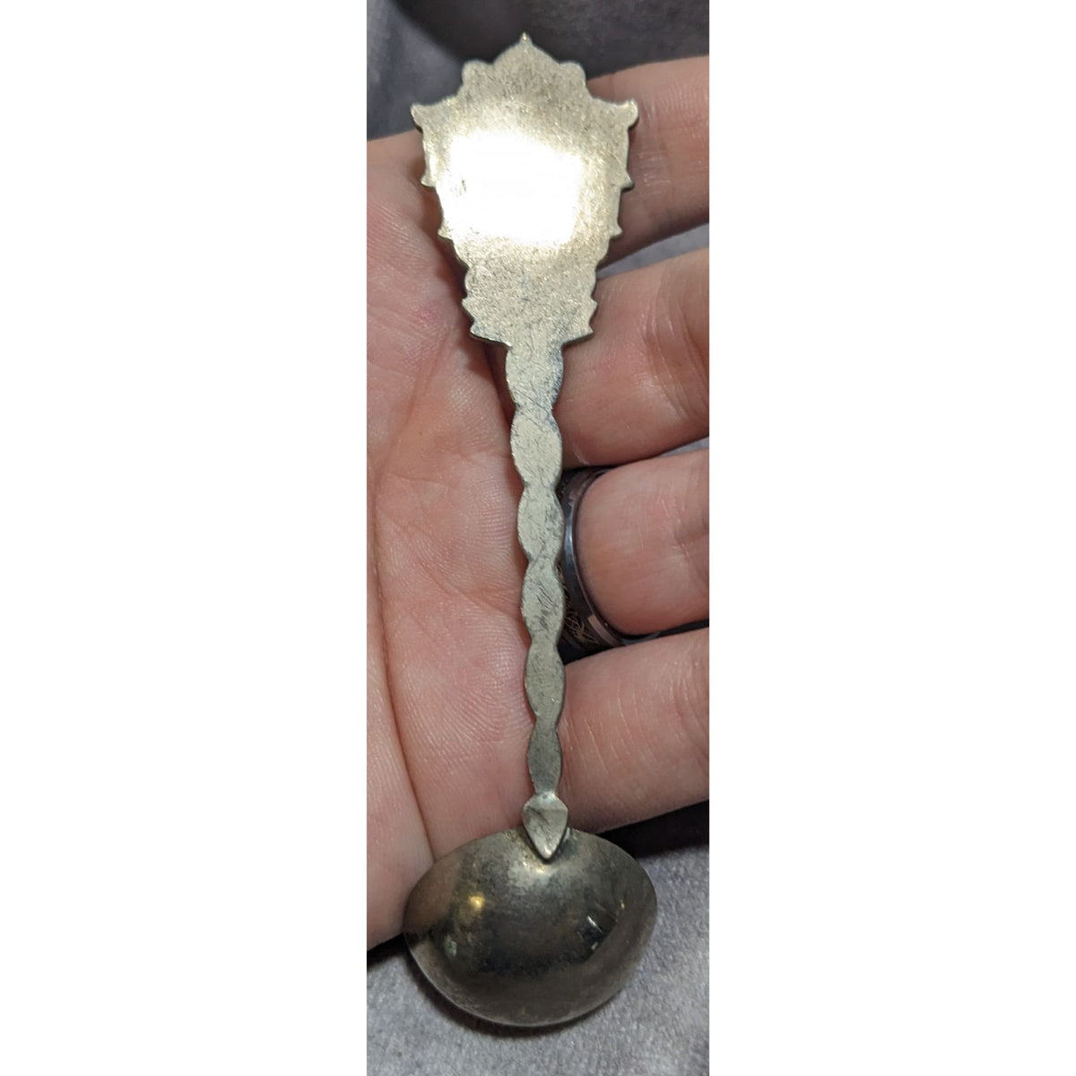 Vintage Travel Metal Silver Tone Sevilla Spain Souvenir Spoon 4 1/2 Inch