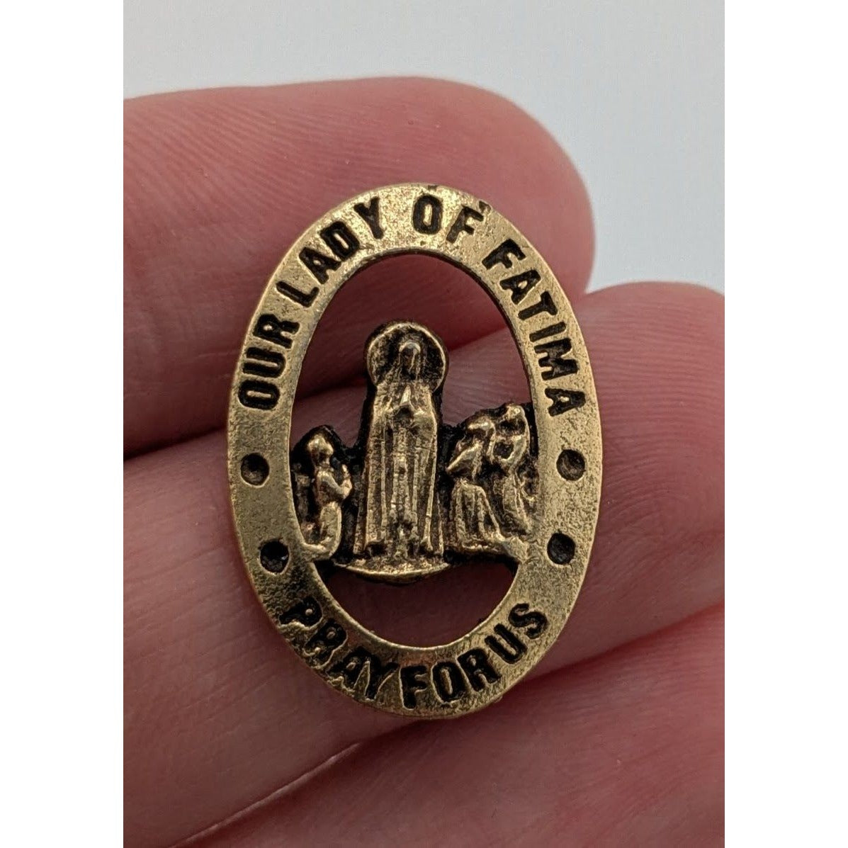 Vintage Camco Religious Catholic Our Lady Of Fatima Lapel Pin