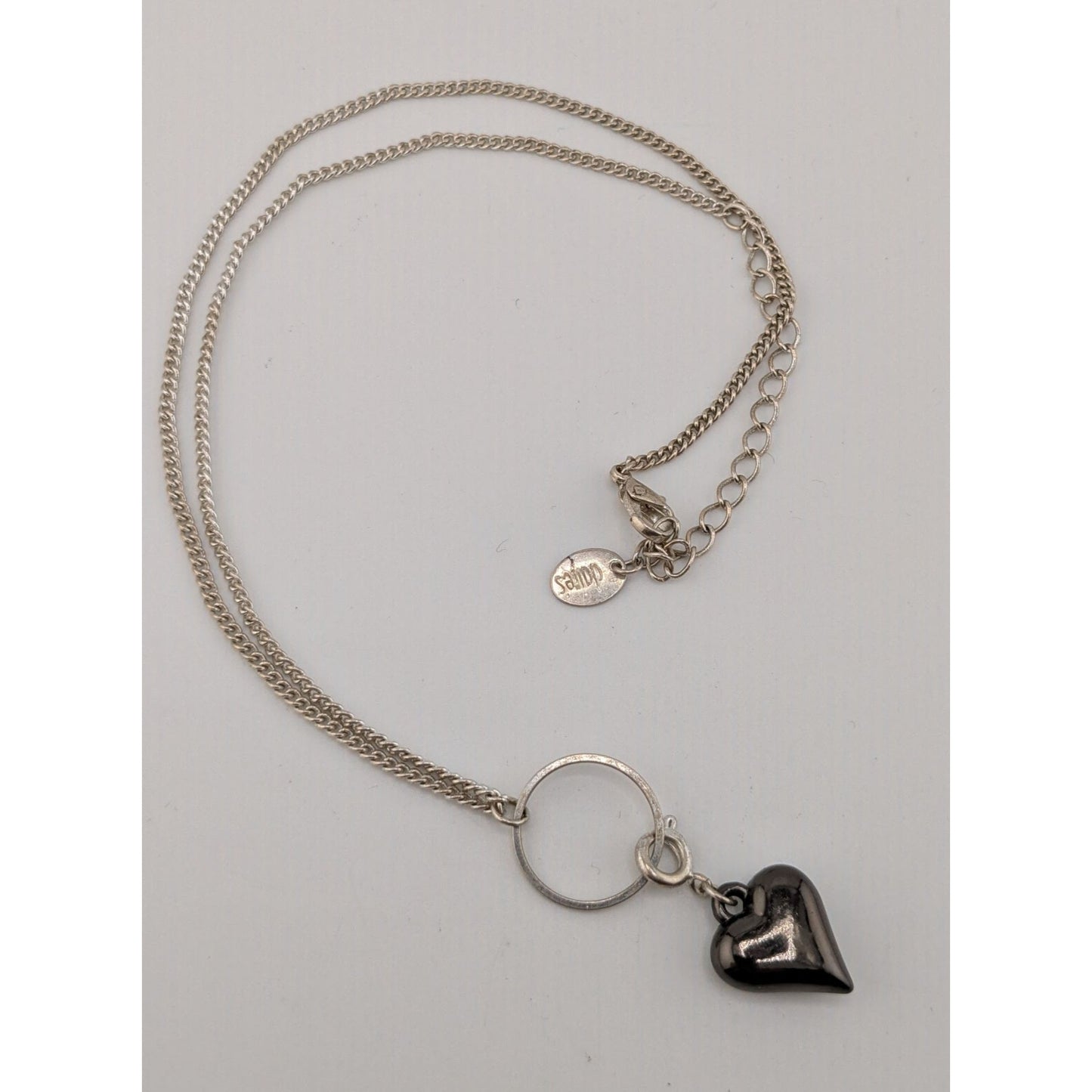 Claires Y2K Puffed Heart Pendant Necklace