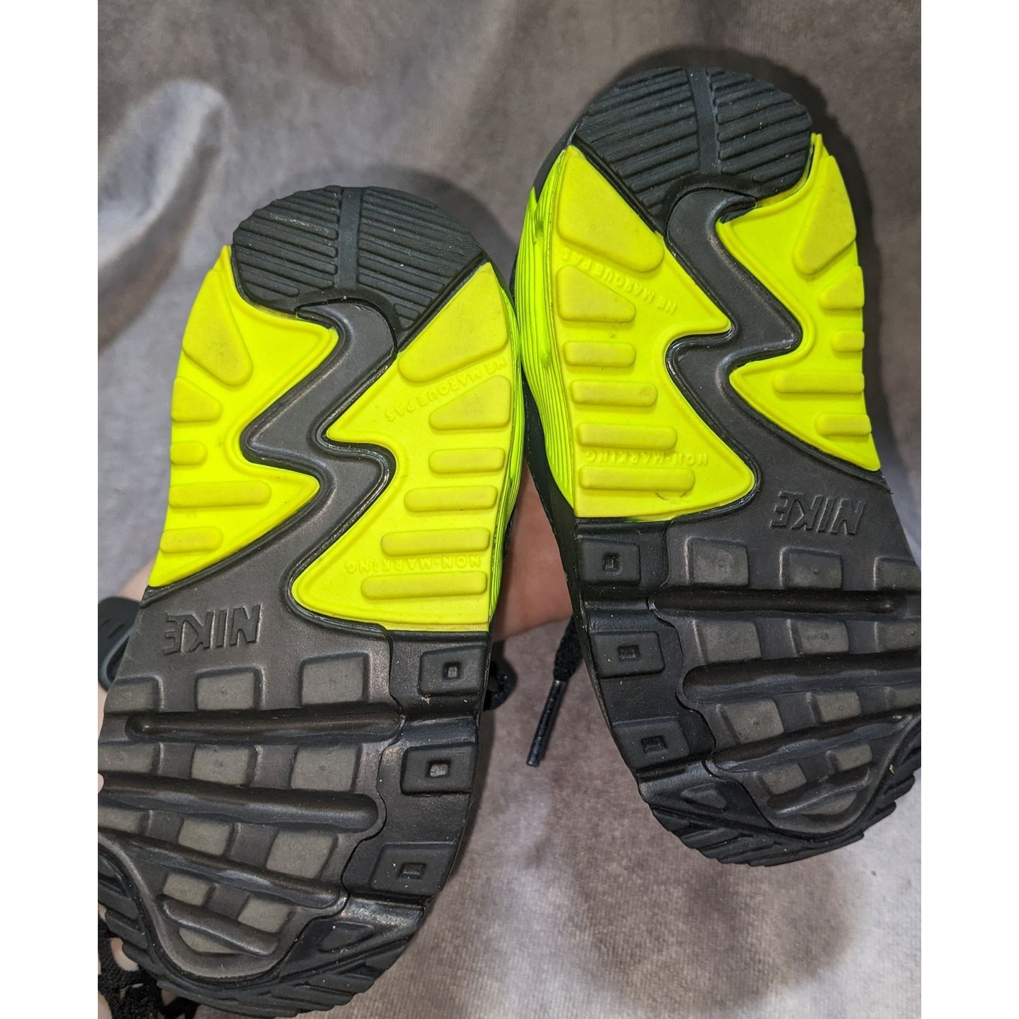 Nike Air Max 90 LTR Kids Shoes Dark Grey/Hyper Royal/Volt Size 5C
