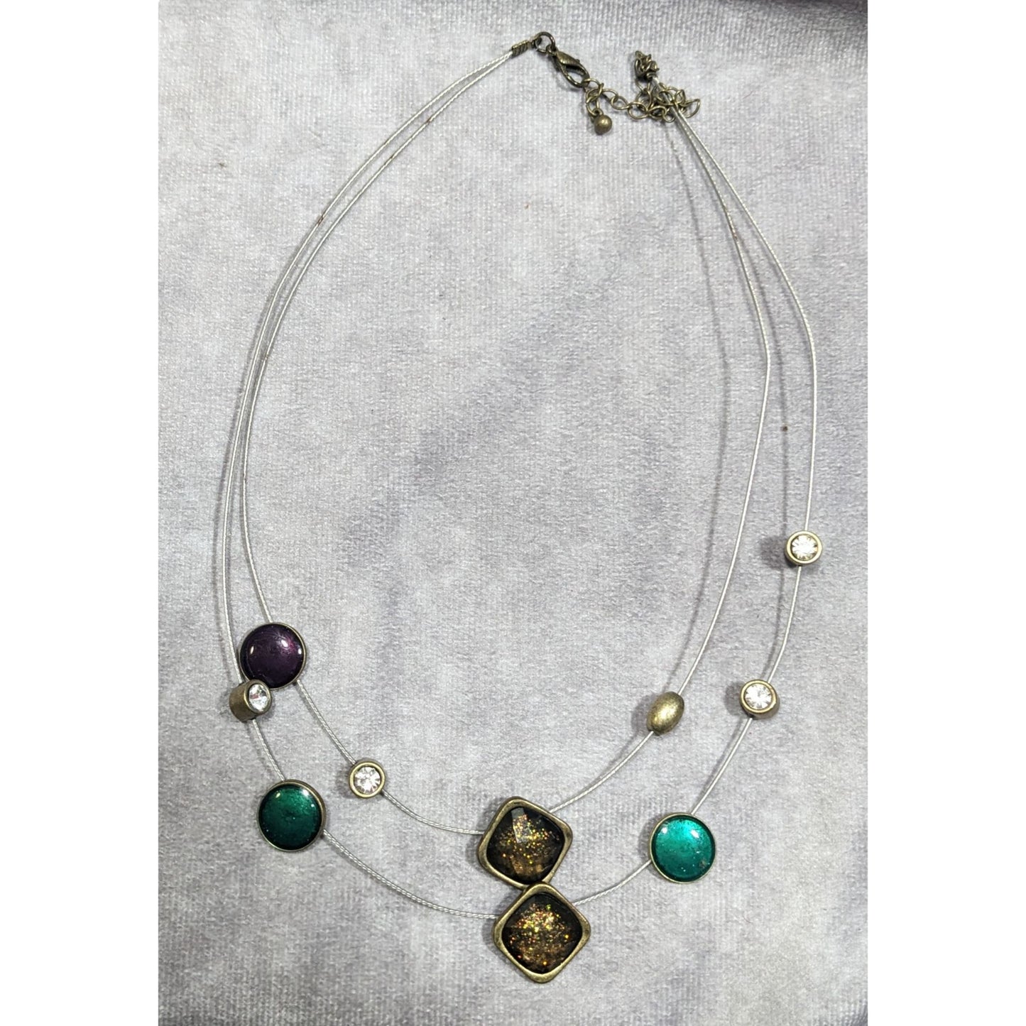 Whimsical Glitter Metallic Floating Necklace