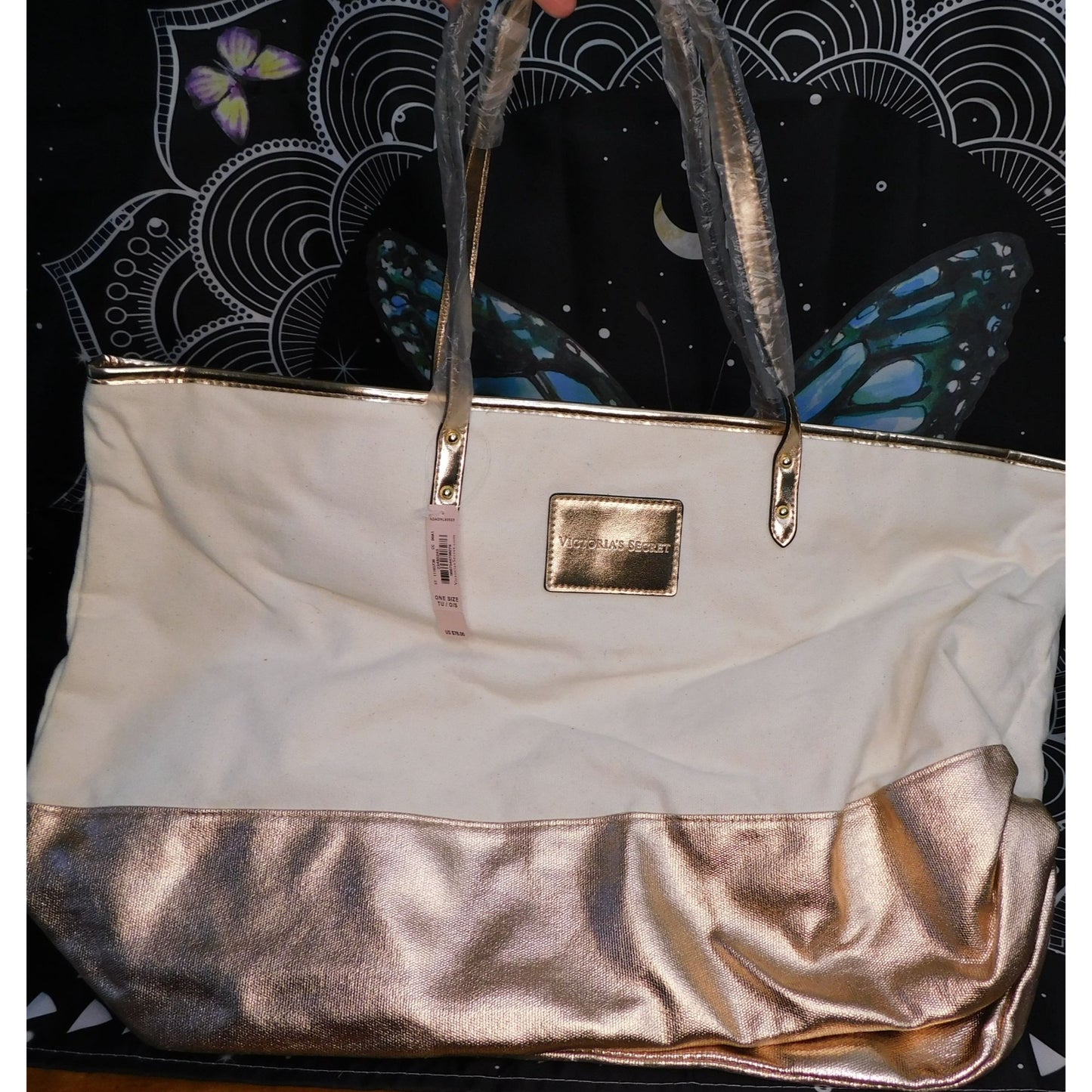 Victoria's Secret Rose Gold And Beige Tote