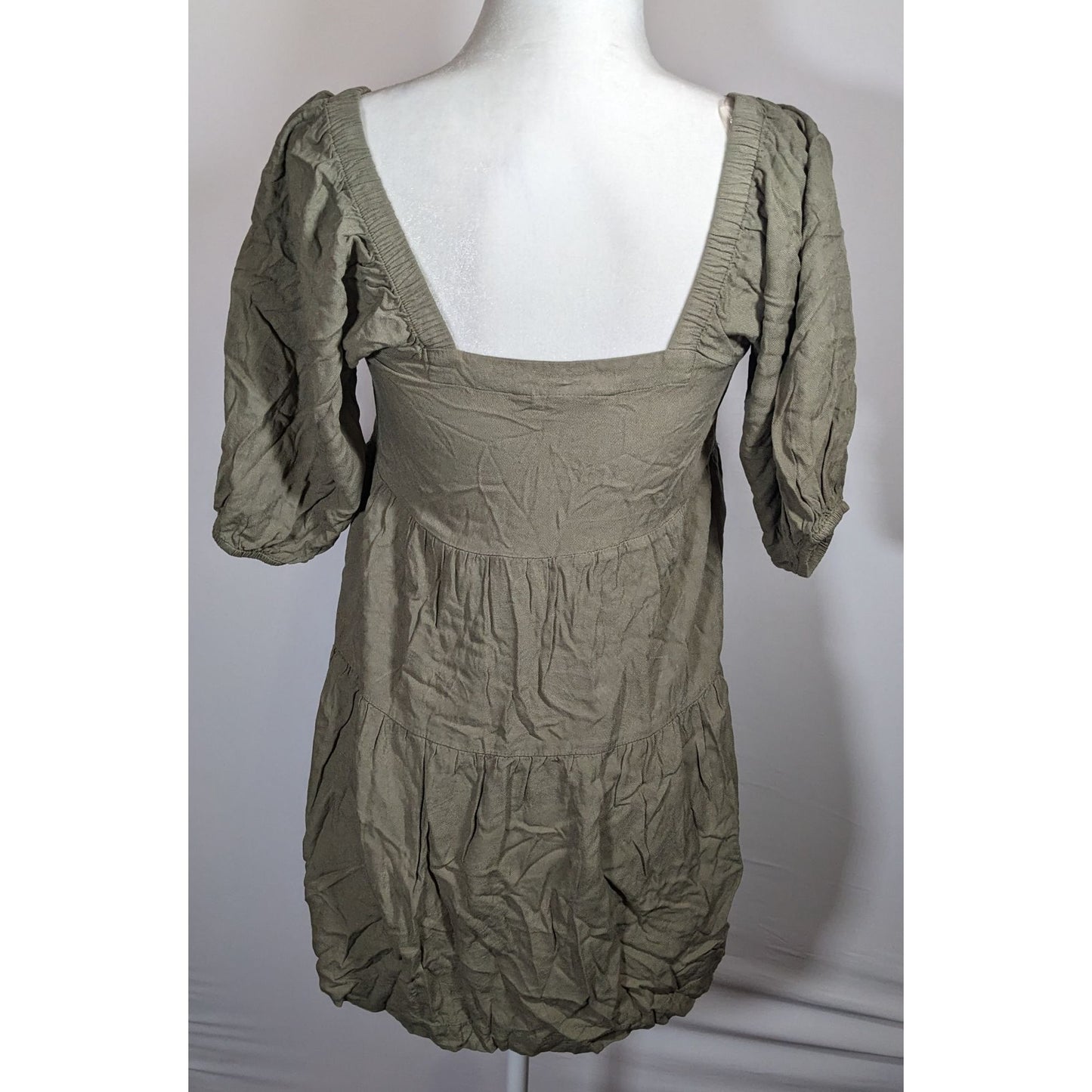 Beyond Words Bohemian Muted Olive Peasant Top