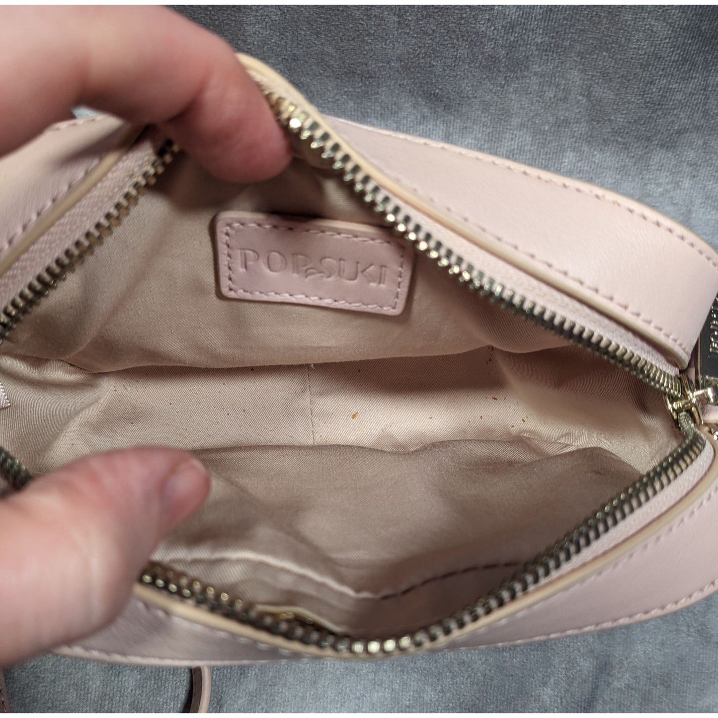 Pop & Suki J Monogram Light Pink Crossbody Bag