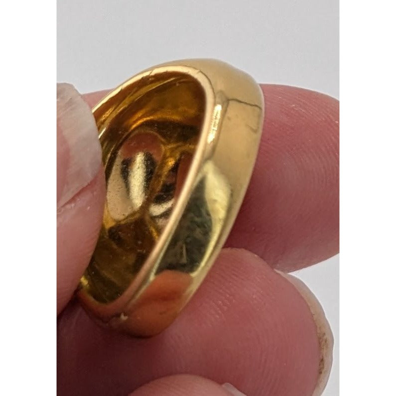 Vintage Avon Gold-Tone Crossover Dome Ring Size 7