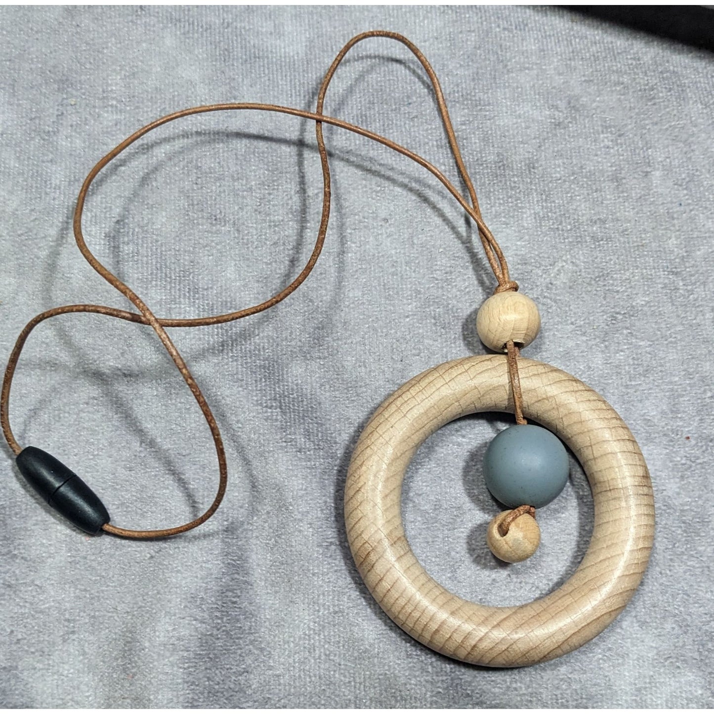 Wood And Silicone Geometric "Chewelry" Necklace