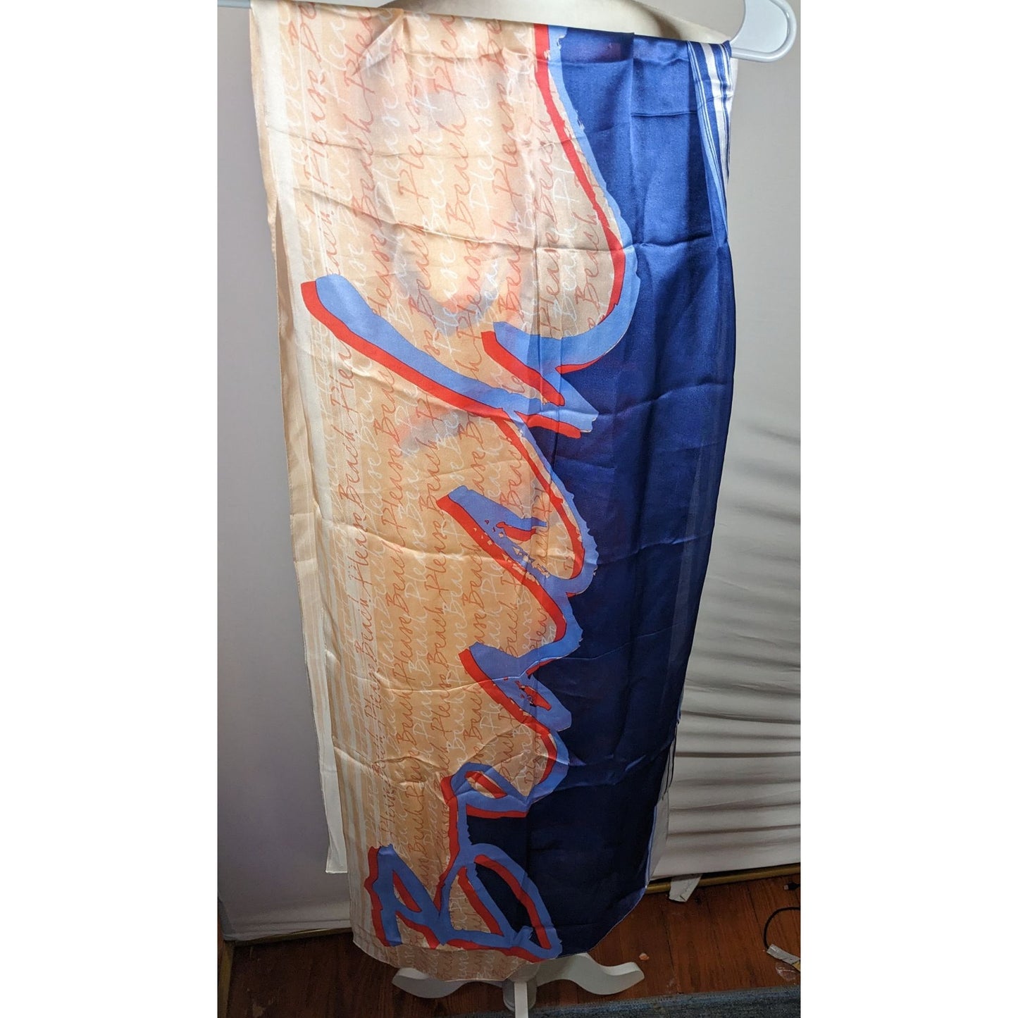 Vintage 90s Beach Please Max Studios Silk Scarf