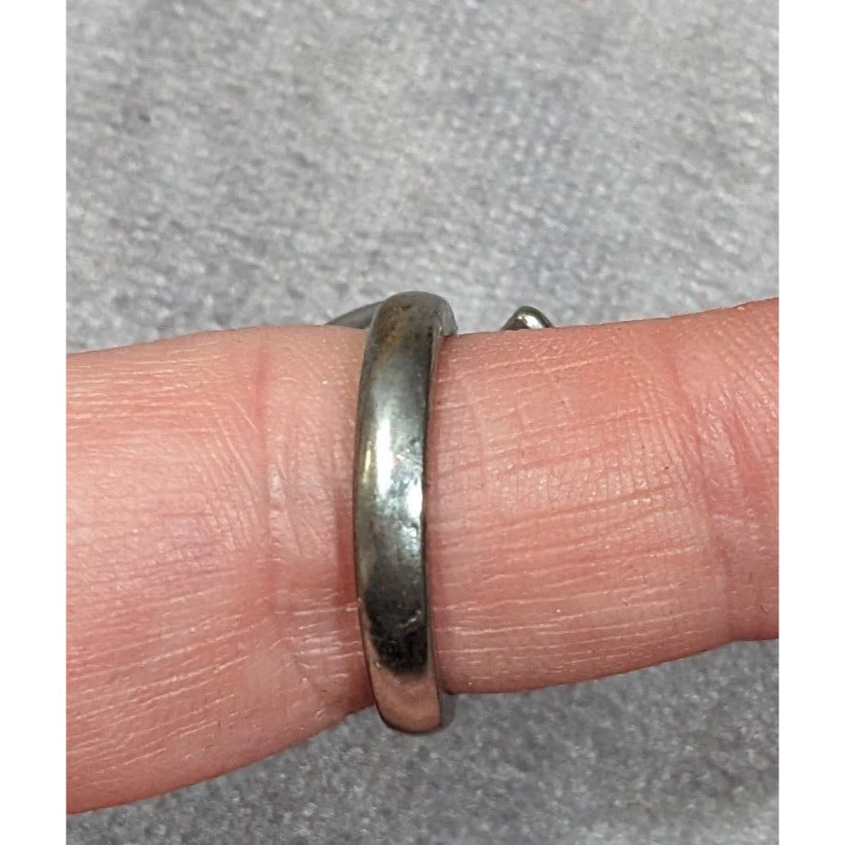 Vintage Coquette Silver Tone Bow Ring Size 7 1/2