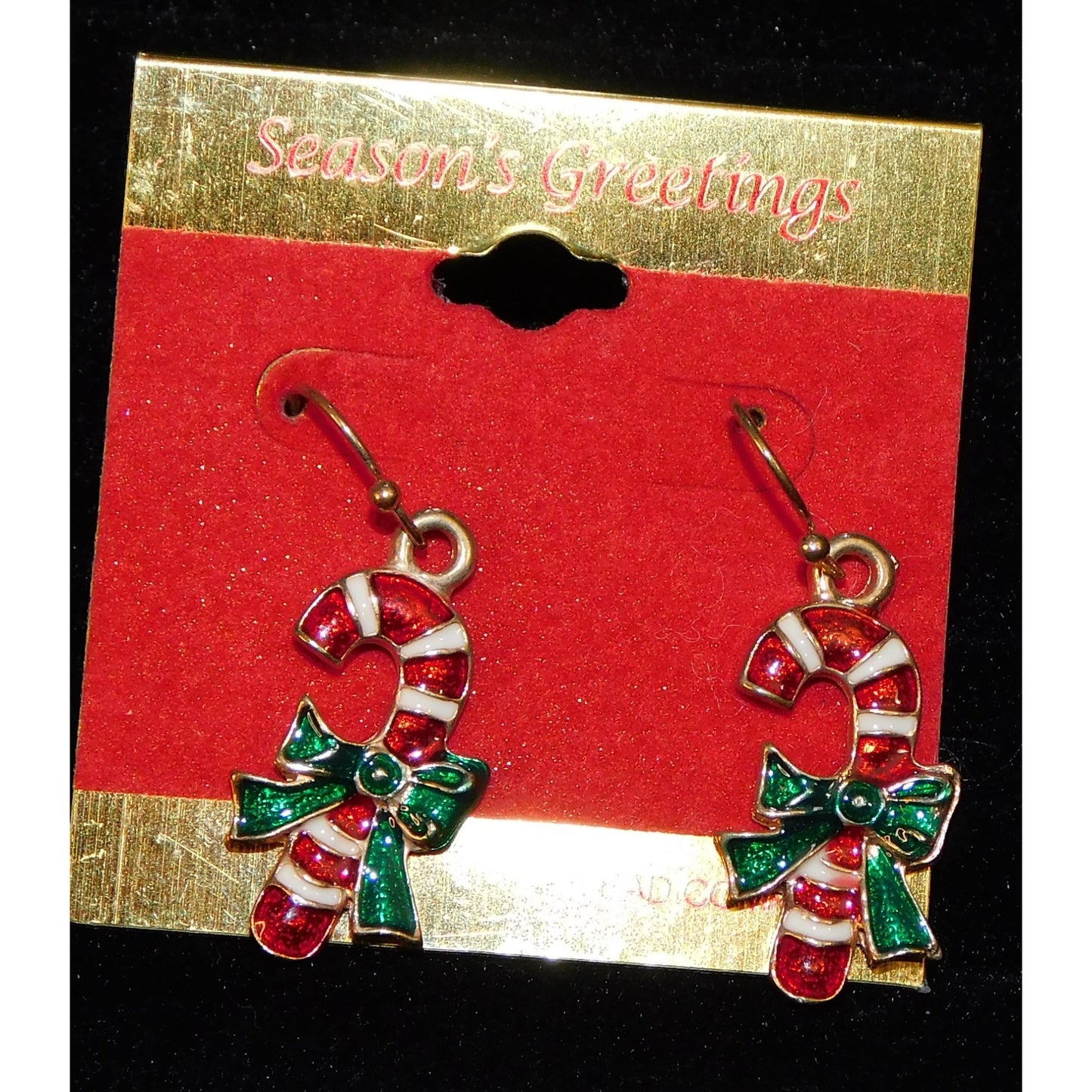 Candy Cane Festive Holiday Dangle Earrings