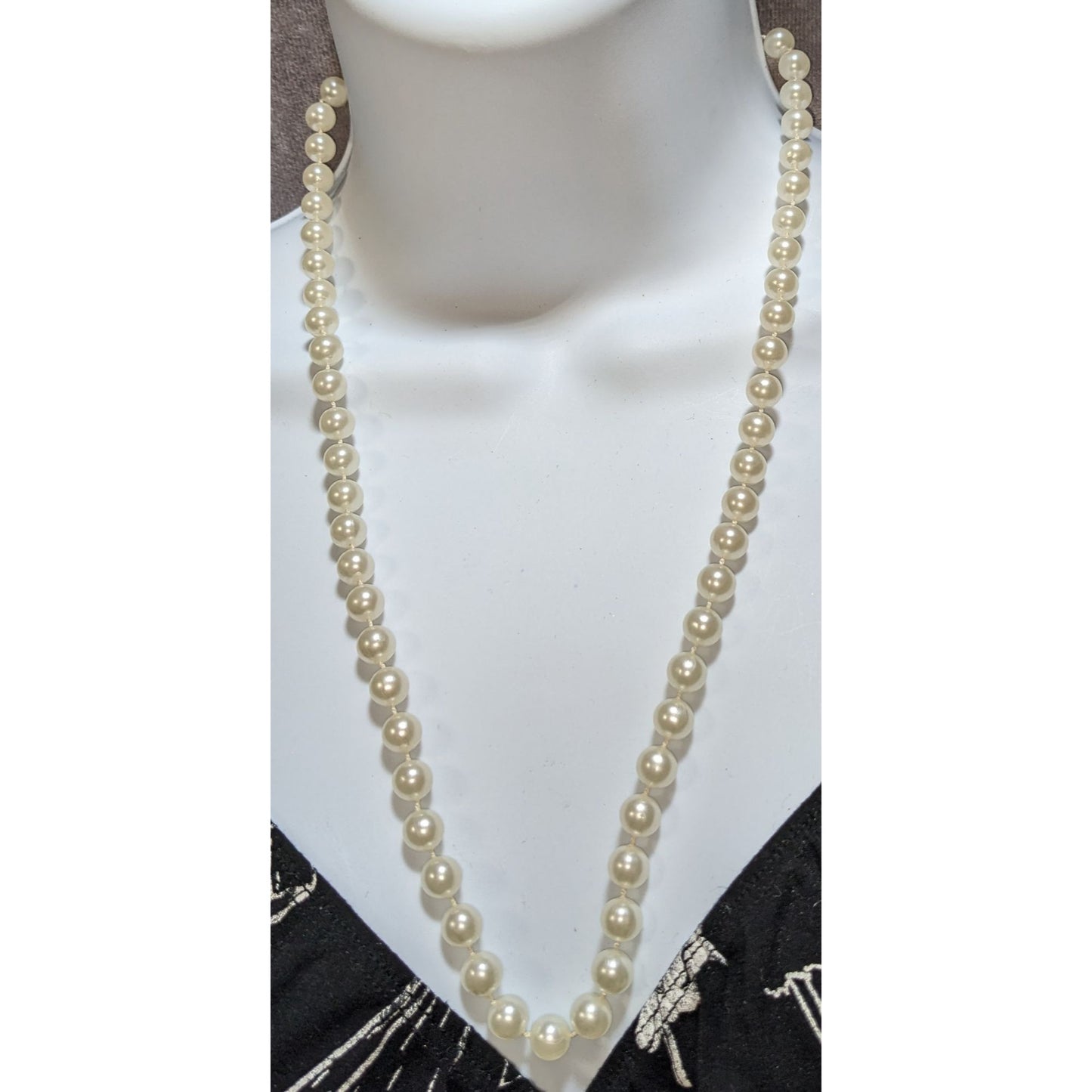 Classic Faux Pearl Strand Necklace Timeless White Beaded Elegant Jewelry