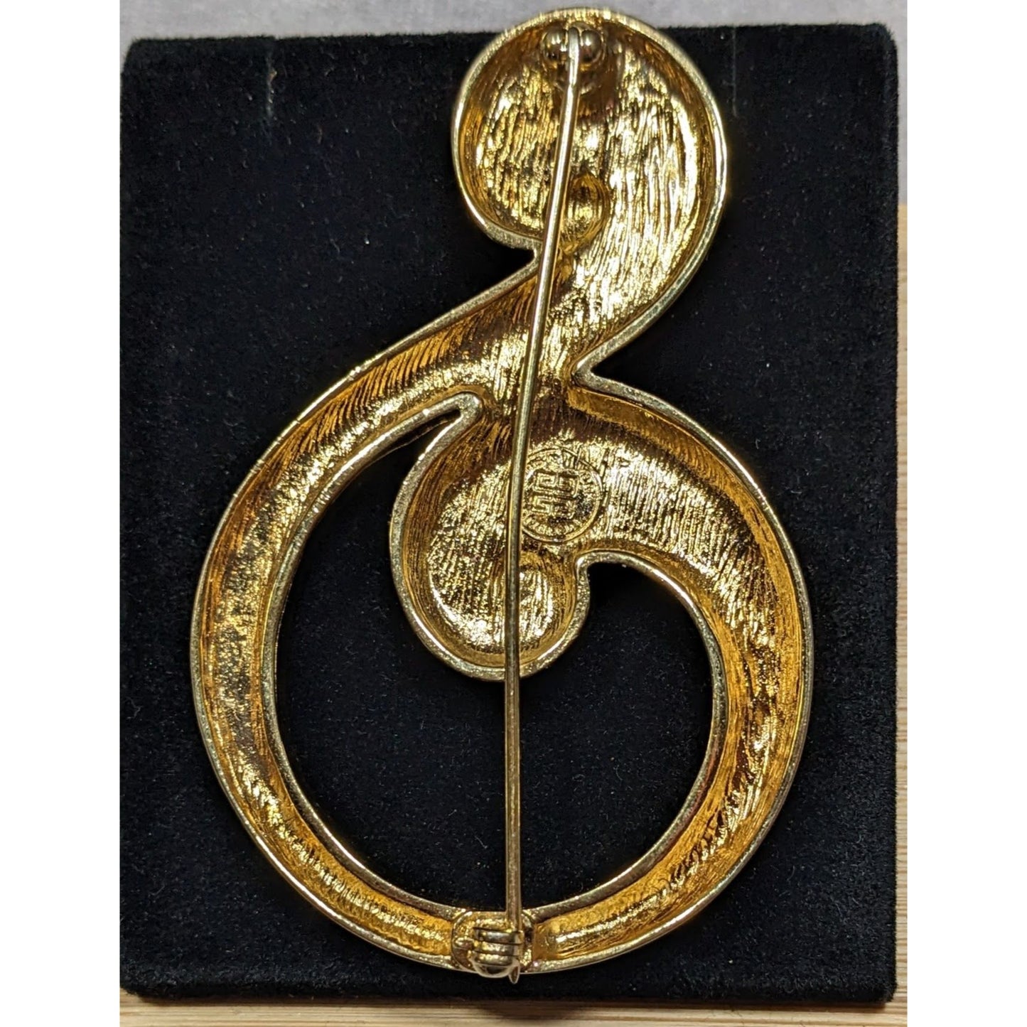 Vintage Givenchy Modern Abstract Swirl Music Symbol Brooch