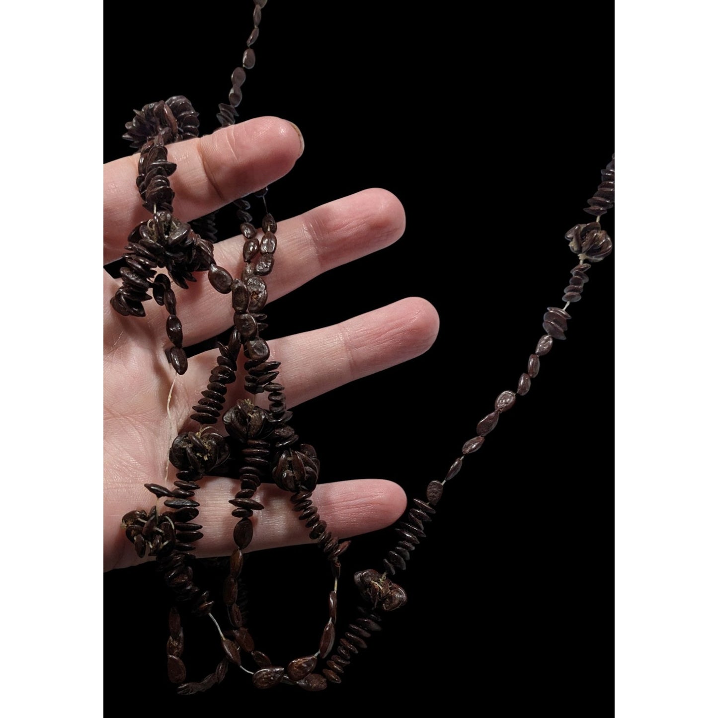 Handcrafted Apple Seed Dark Brown Beaded Necklace