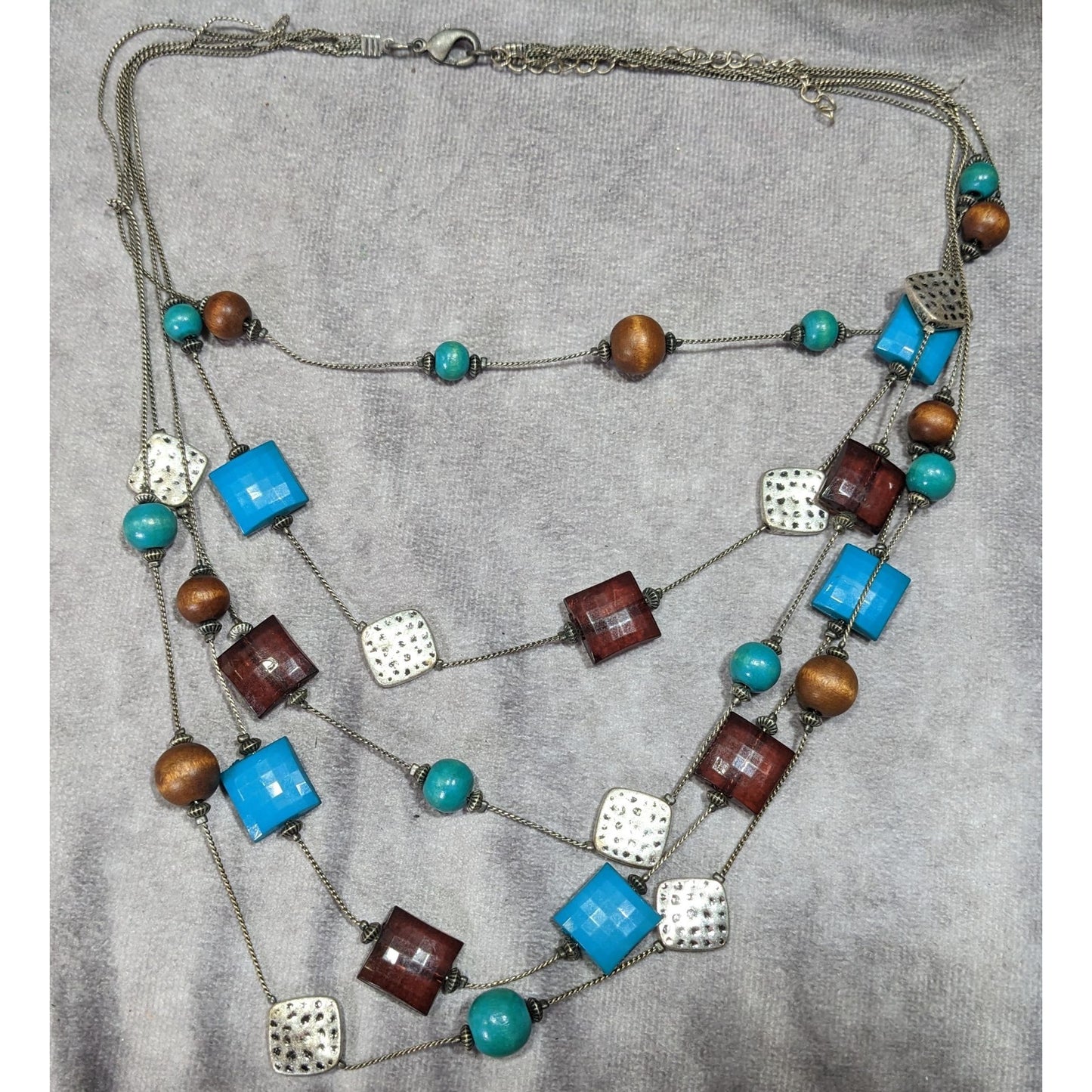 Southwestern Mixed Media Layered Station Necklace