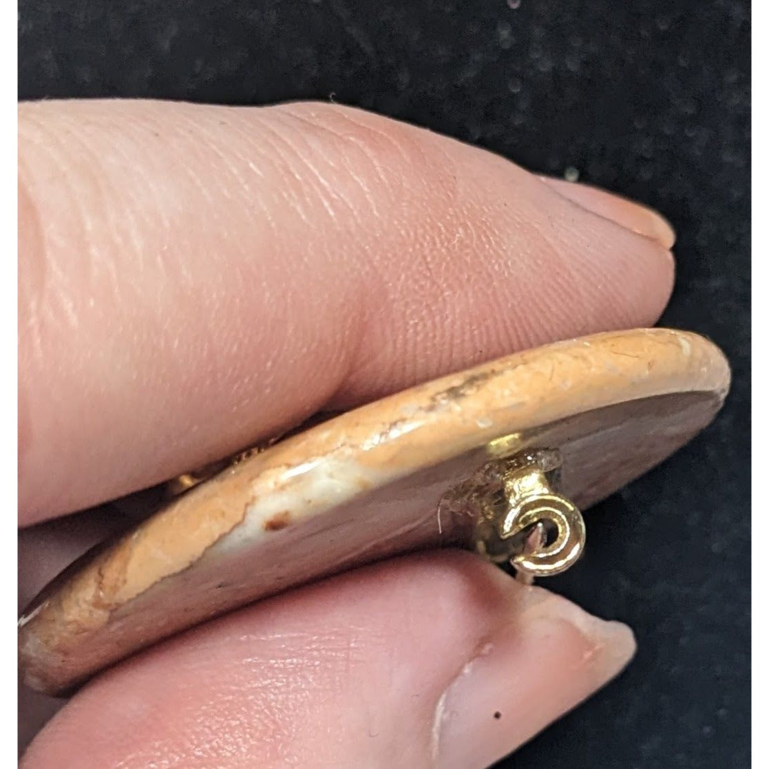 Vintage Stone With Gold Tone Lion Head Brooch