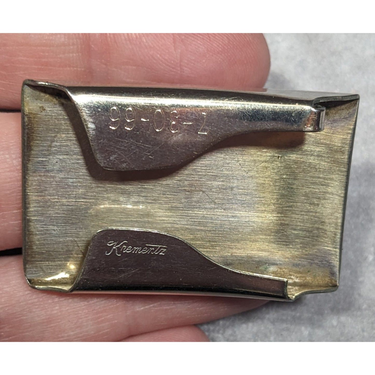 Vintage 60s Krementz Engraved HTH Monogram Belt Buckle (Missing Piece)