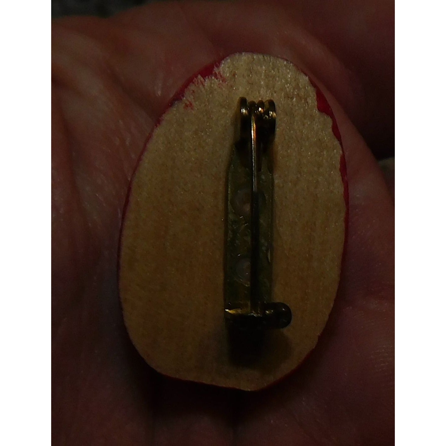 Handmade Wooden Santa Painted Oval Shaped Brooch