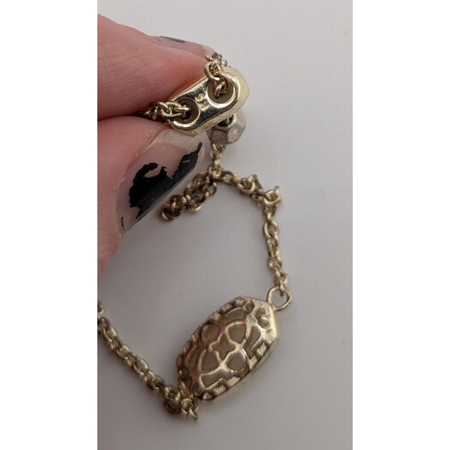 Kendra Scott Elaina Rose Quartz 14K Gold-Plated Adjustable Bracelet 8 Inches