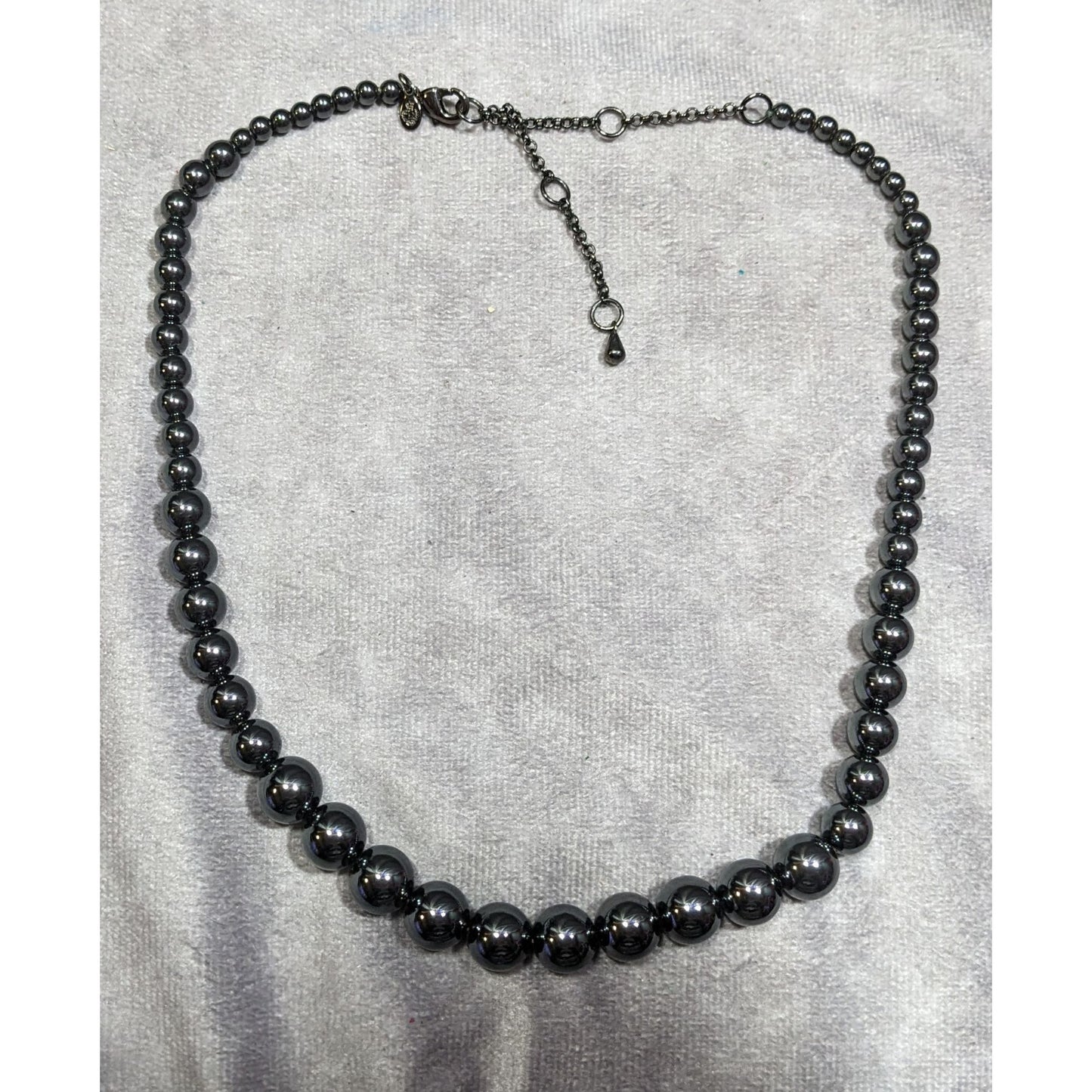 Vintage Premier Designs Graduated Hematite Beaded Necklace