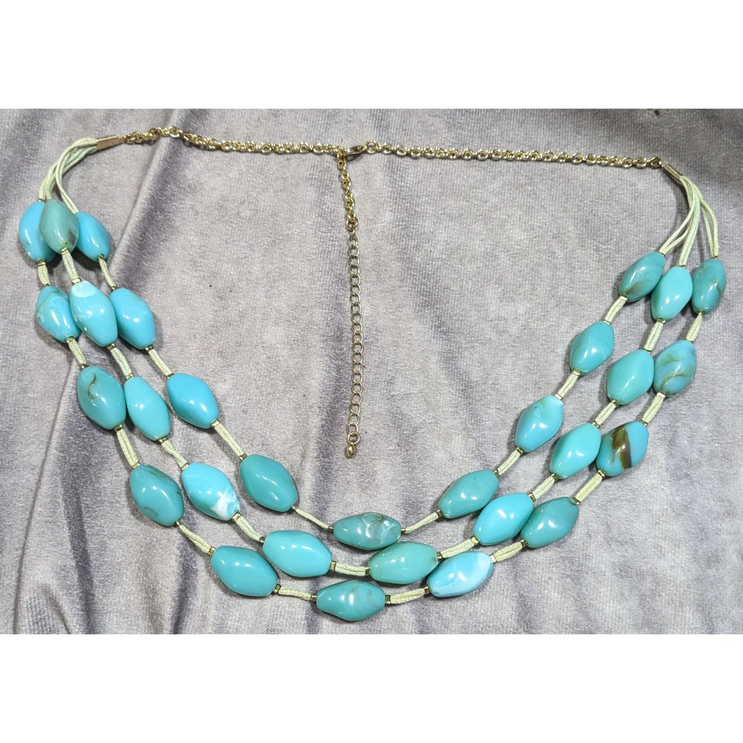 Bohemian Faux Turquoise Beaded Layered Necklace