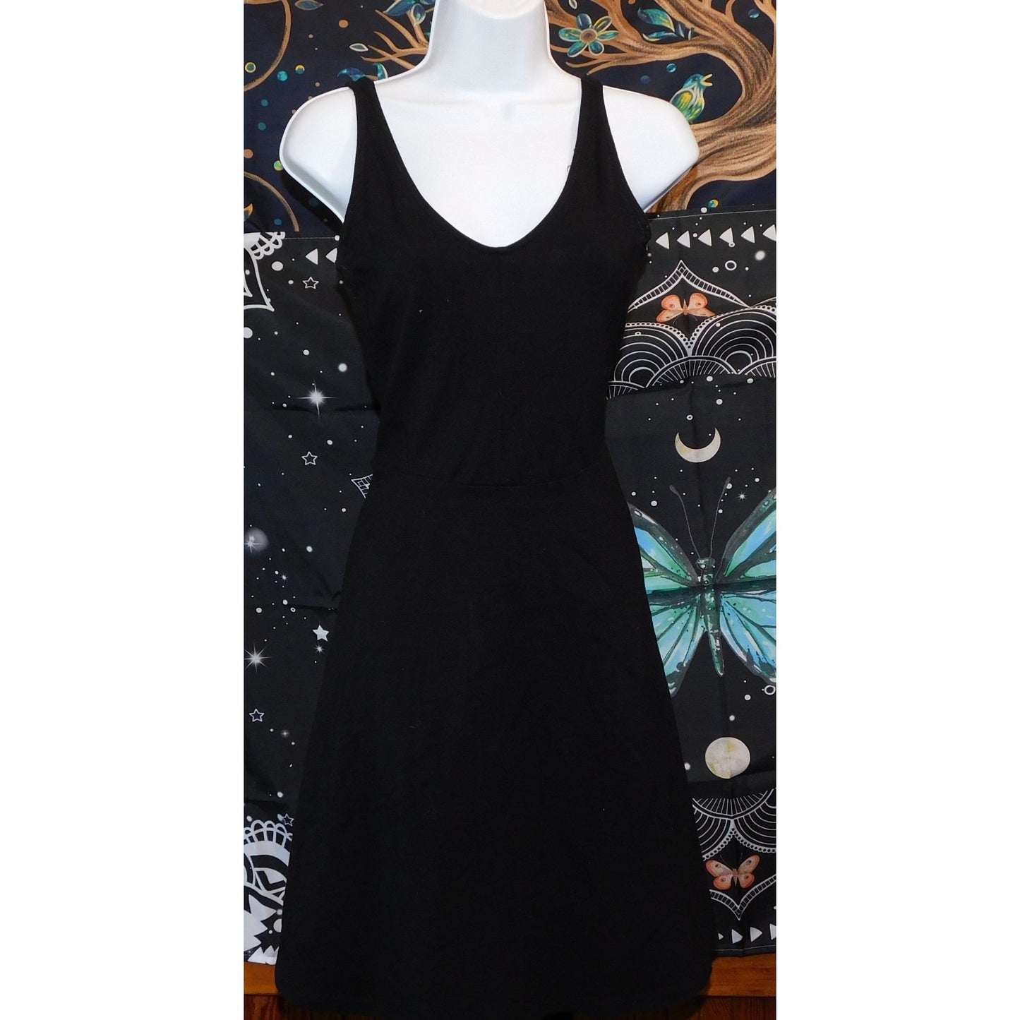 Old Navy Gothic Black Sleeveless Skater Dress