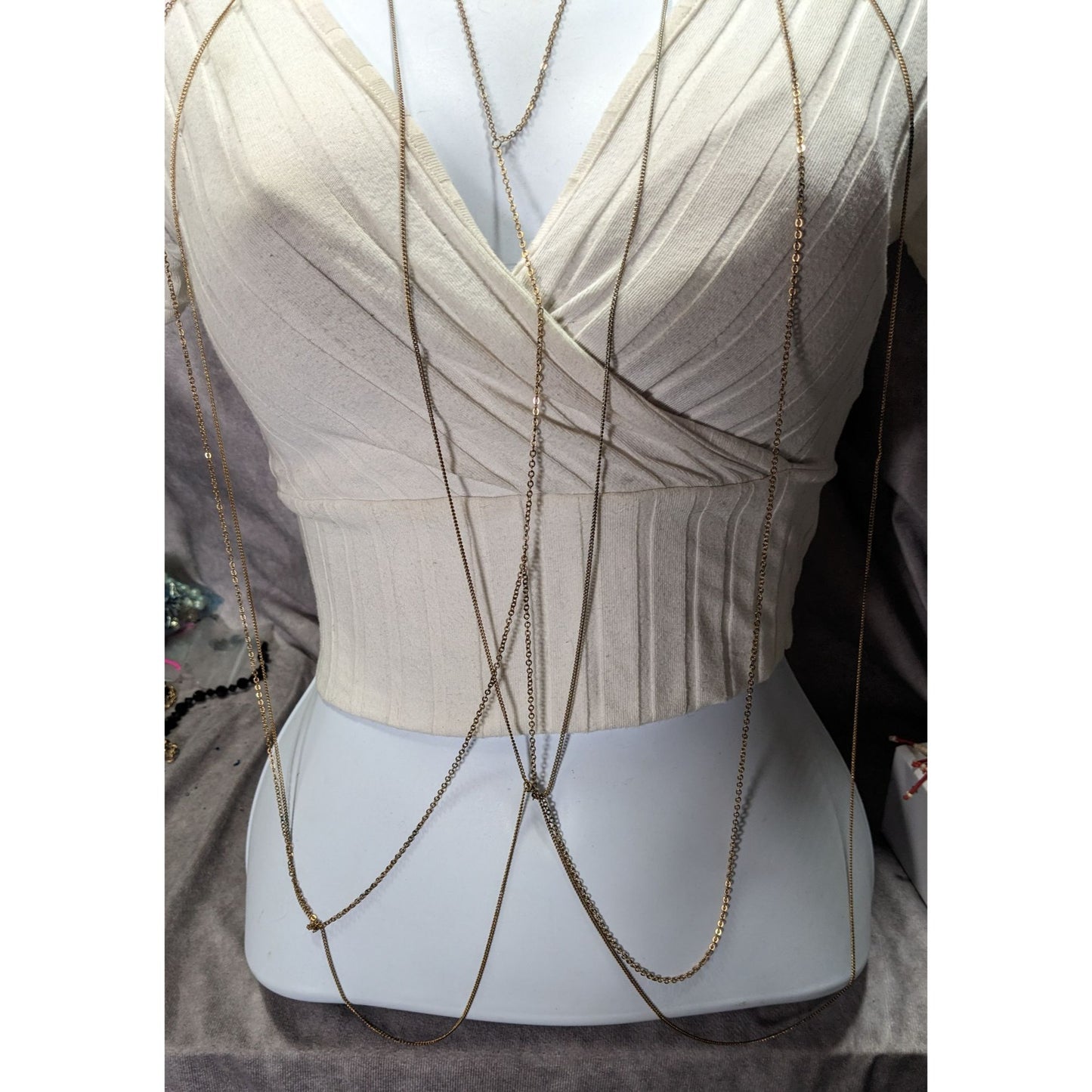 Party Club Gold-Tone ALDO Layered Body Chain