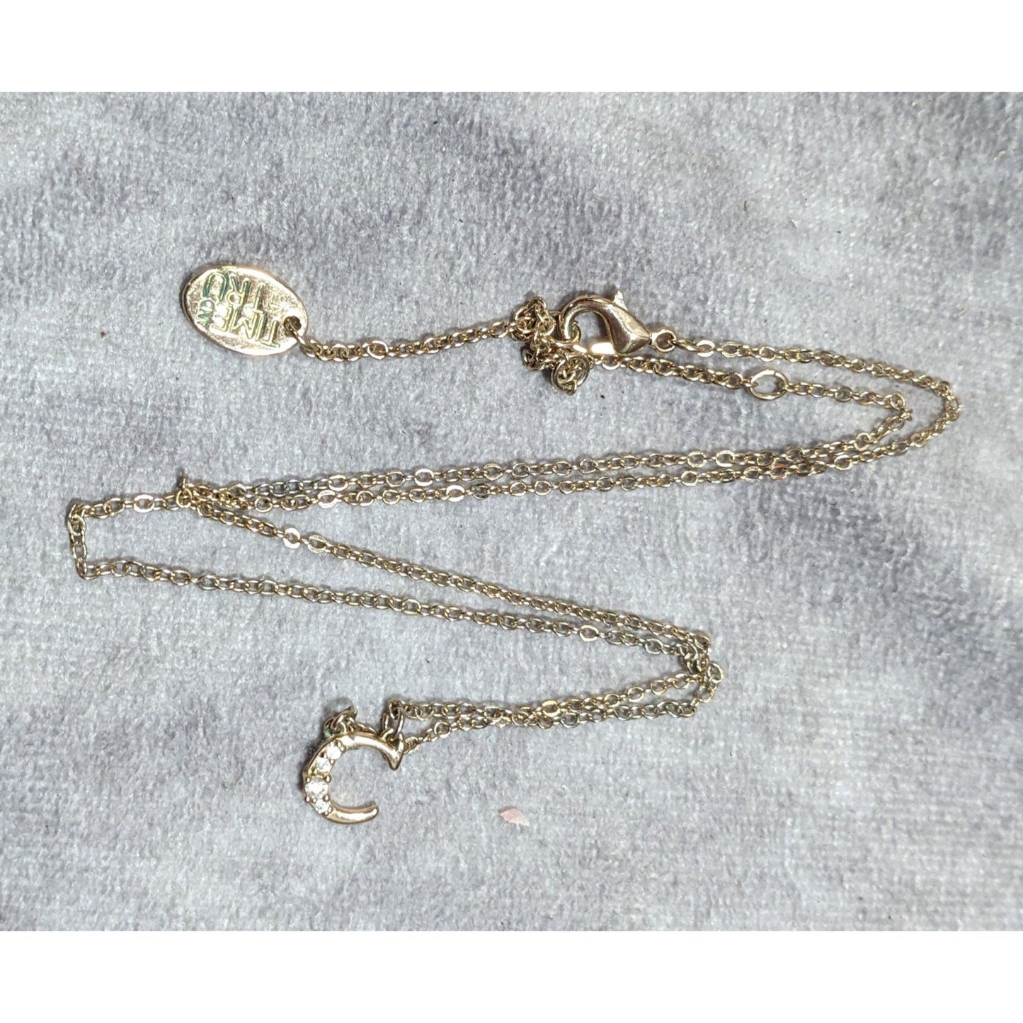 Minimalist Celestial Rhinestone Moon Pendant Necklace