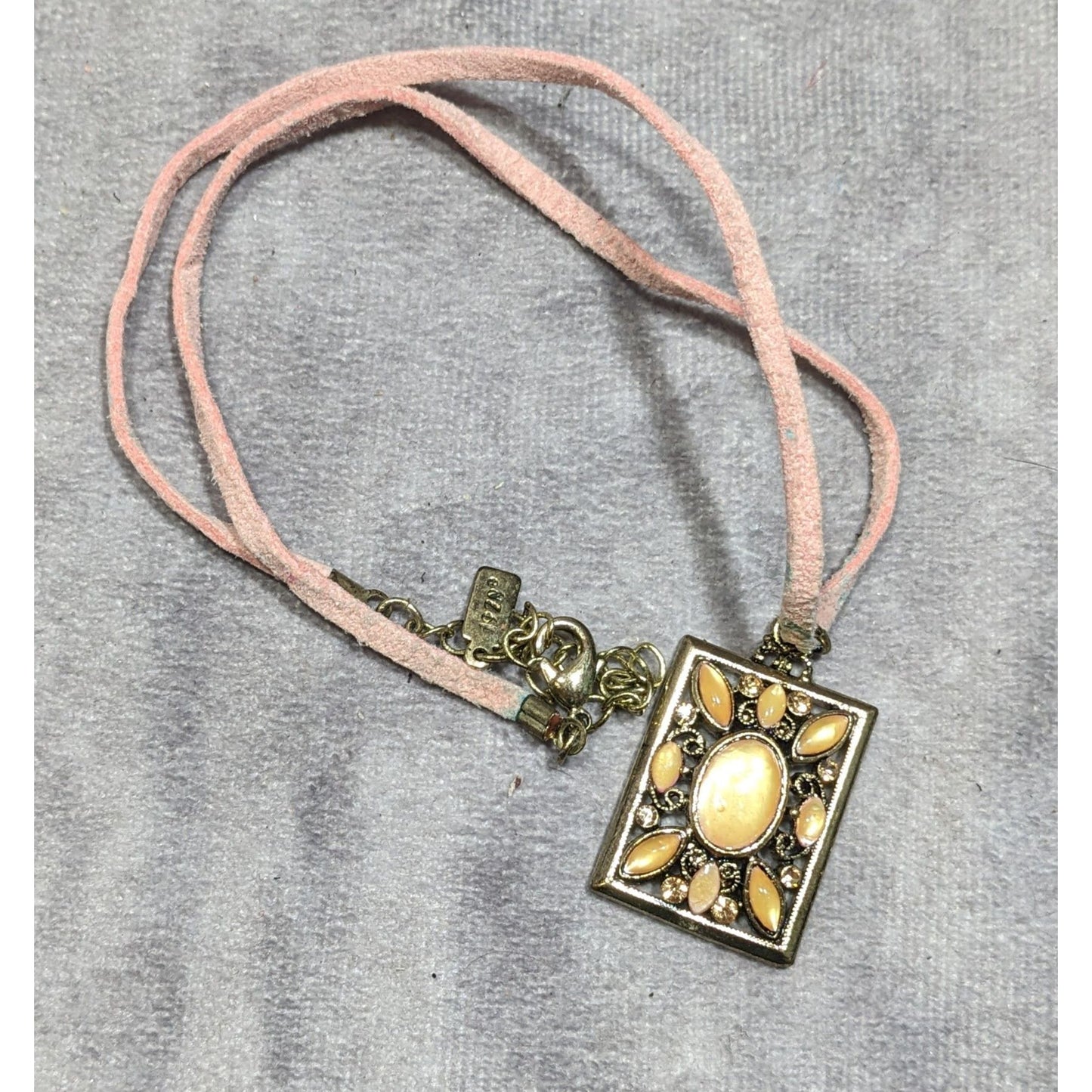 1928 Pink And Yellow Fairycore Pendant Necklace