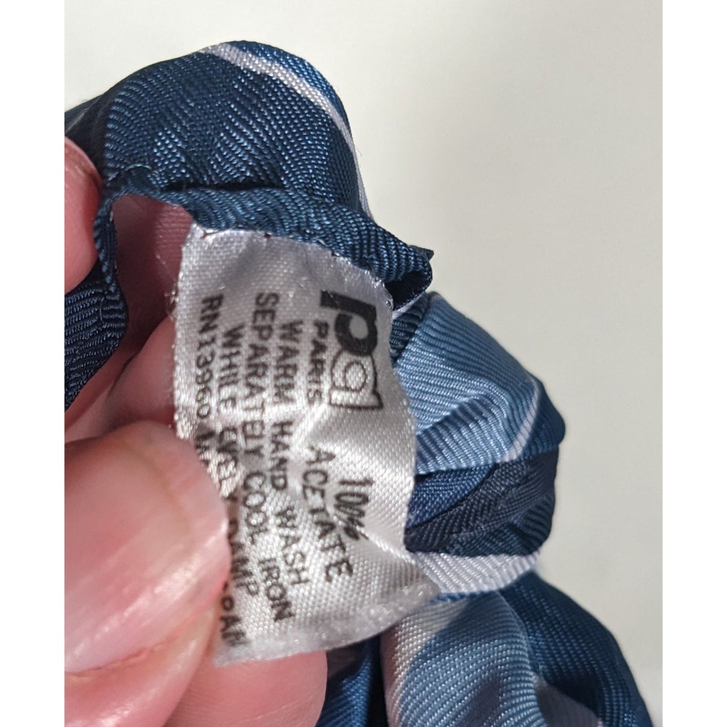 St. Ramon Blue And White Striped Square Scarf