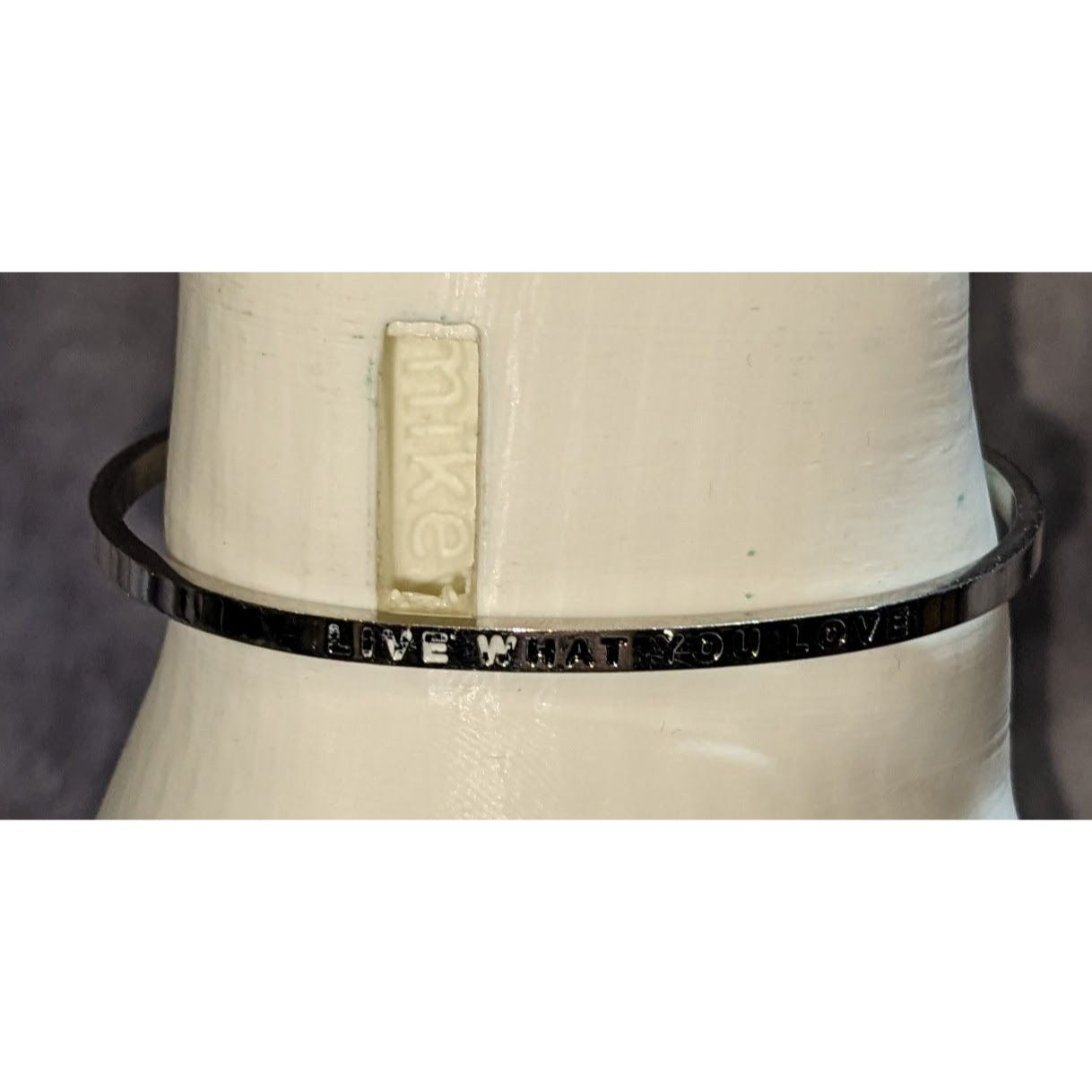 Boho Mantraband “Live What You Love” Silver Tone Inspirational Cuff Bracelet
