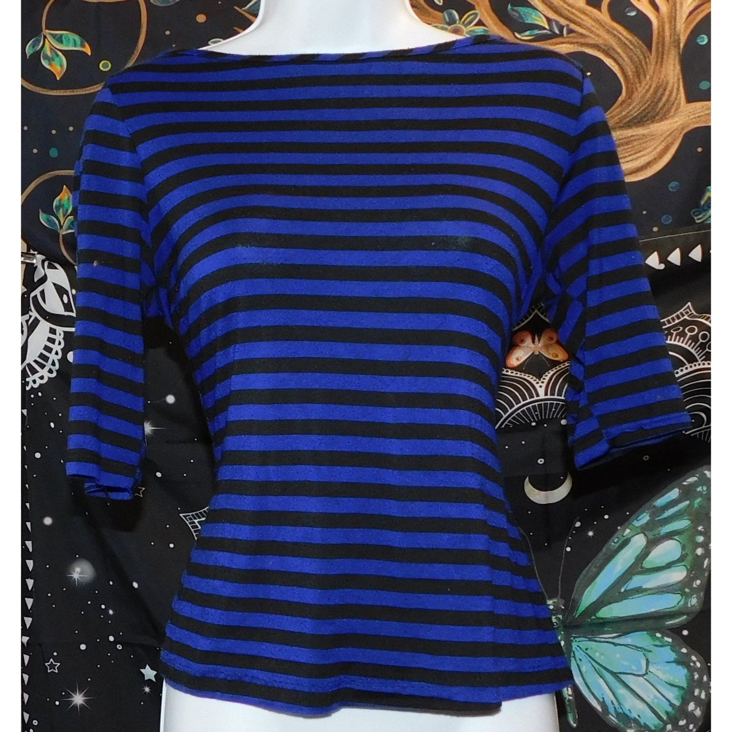 Green Envelope Los Angeles Blue And Black Striped Shirt
