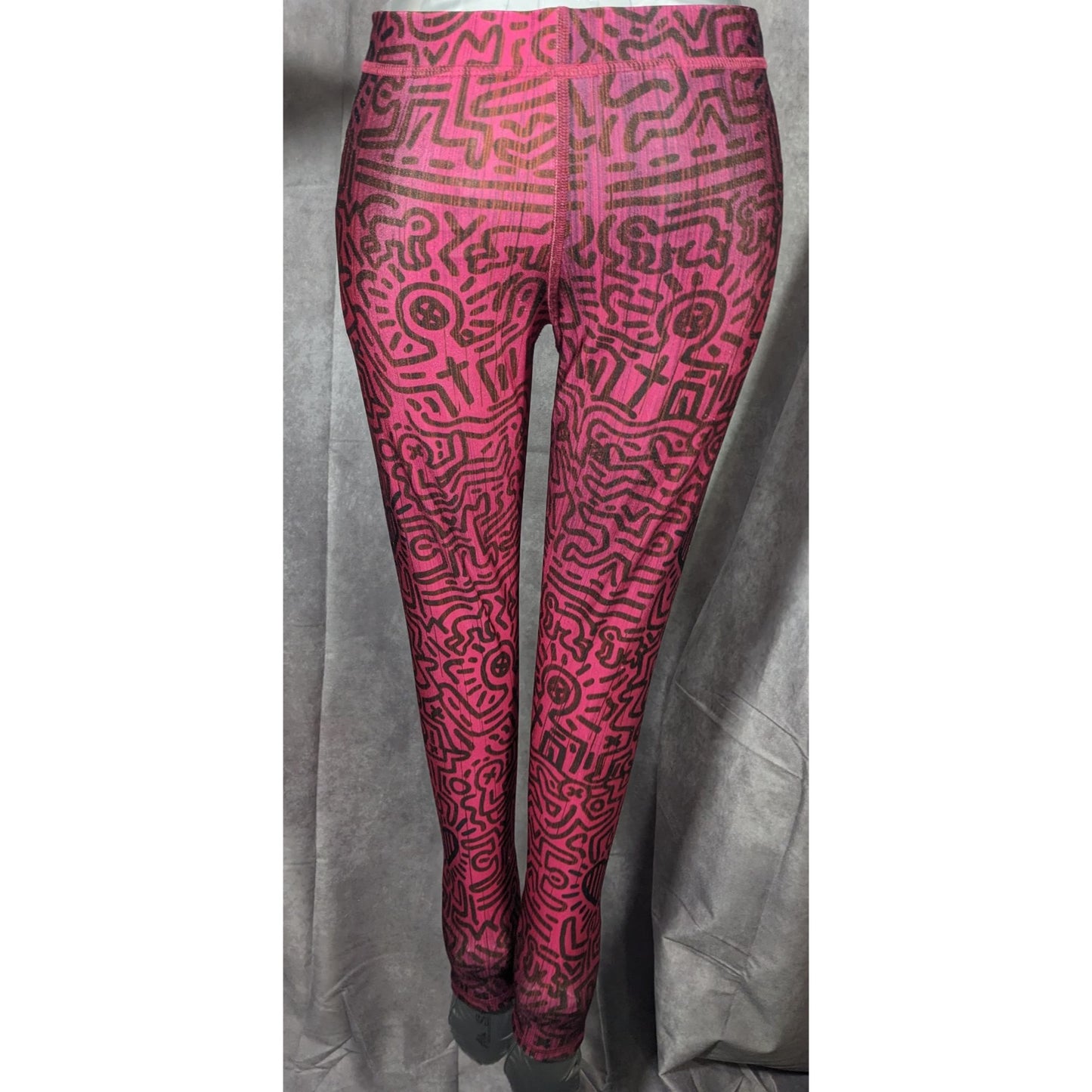 Terez x Keith Haring Pink And Black Love Themed Leggings Size Small