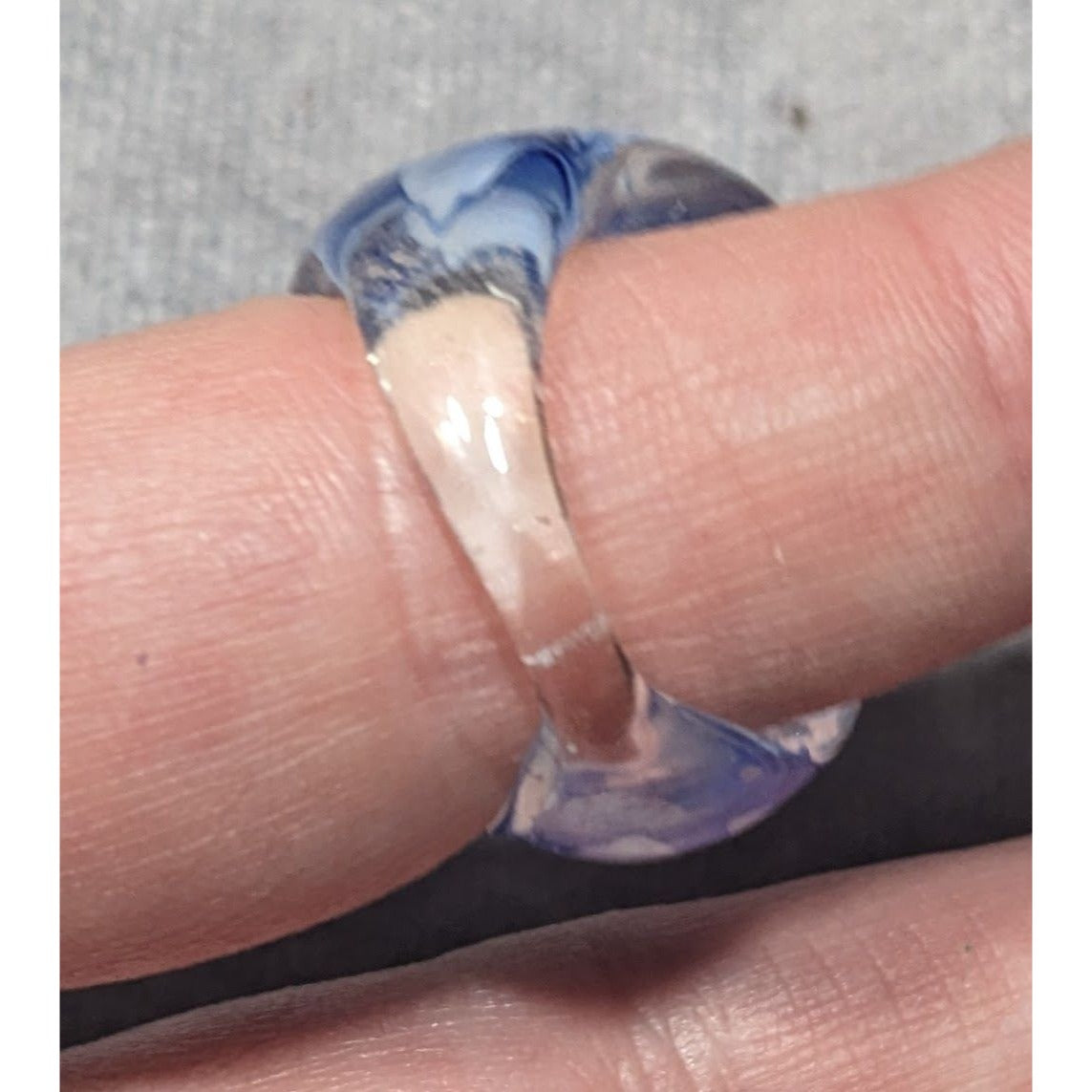 Blue Fairycore Lampwork Glass Ring Size 8