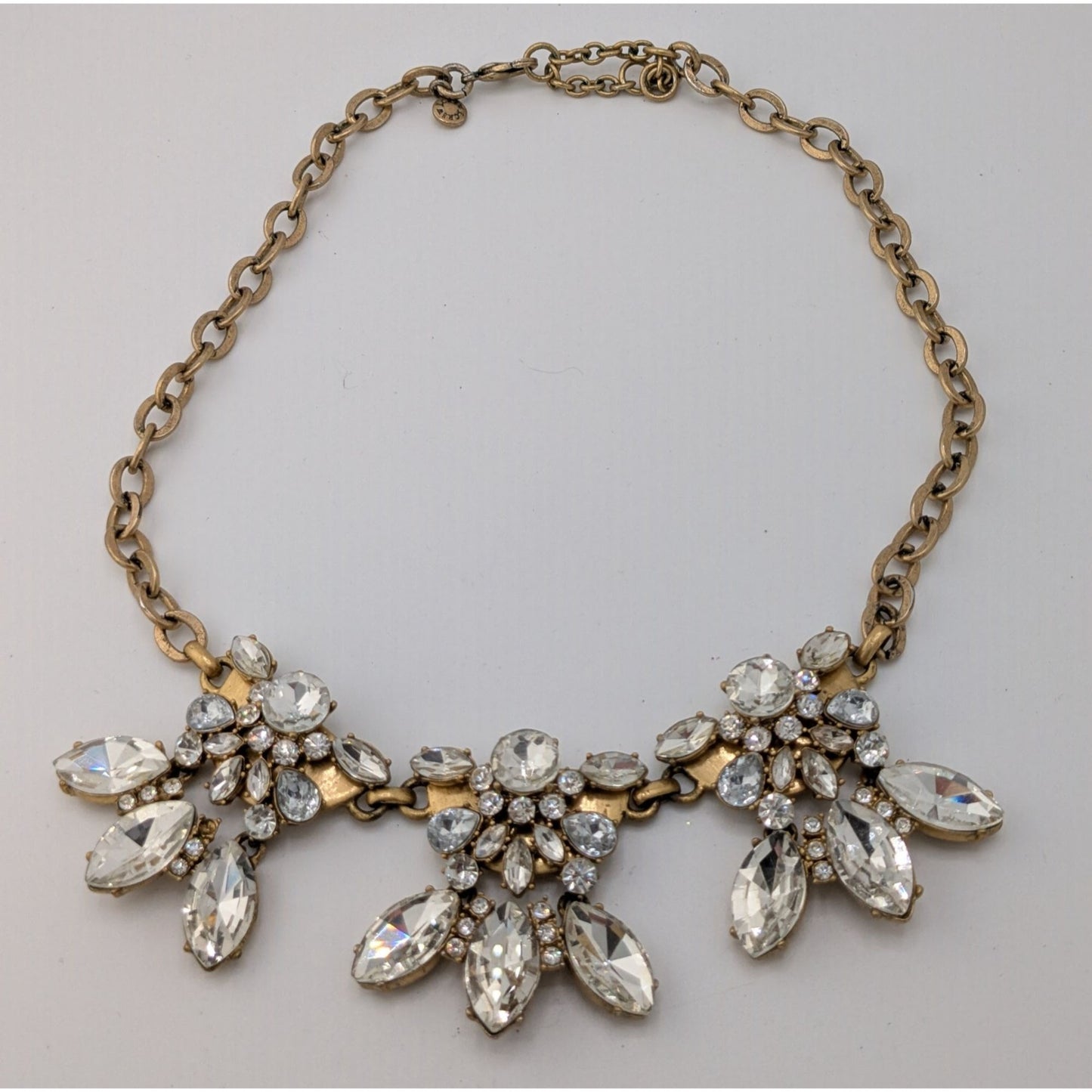 Vintage J.Crew Crystal Glam Floral Statement Necklace