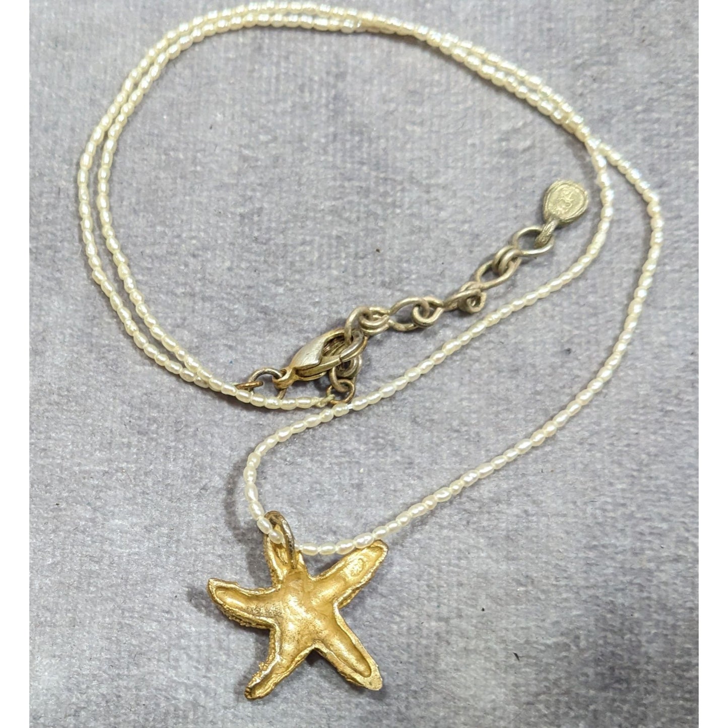 Michael Michaud Freshwater Pearl With Starfish Pendant Necklace