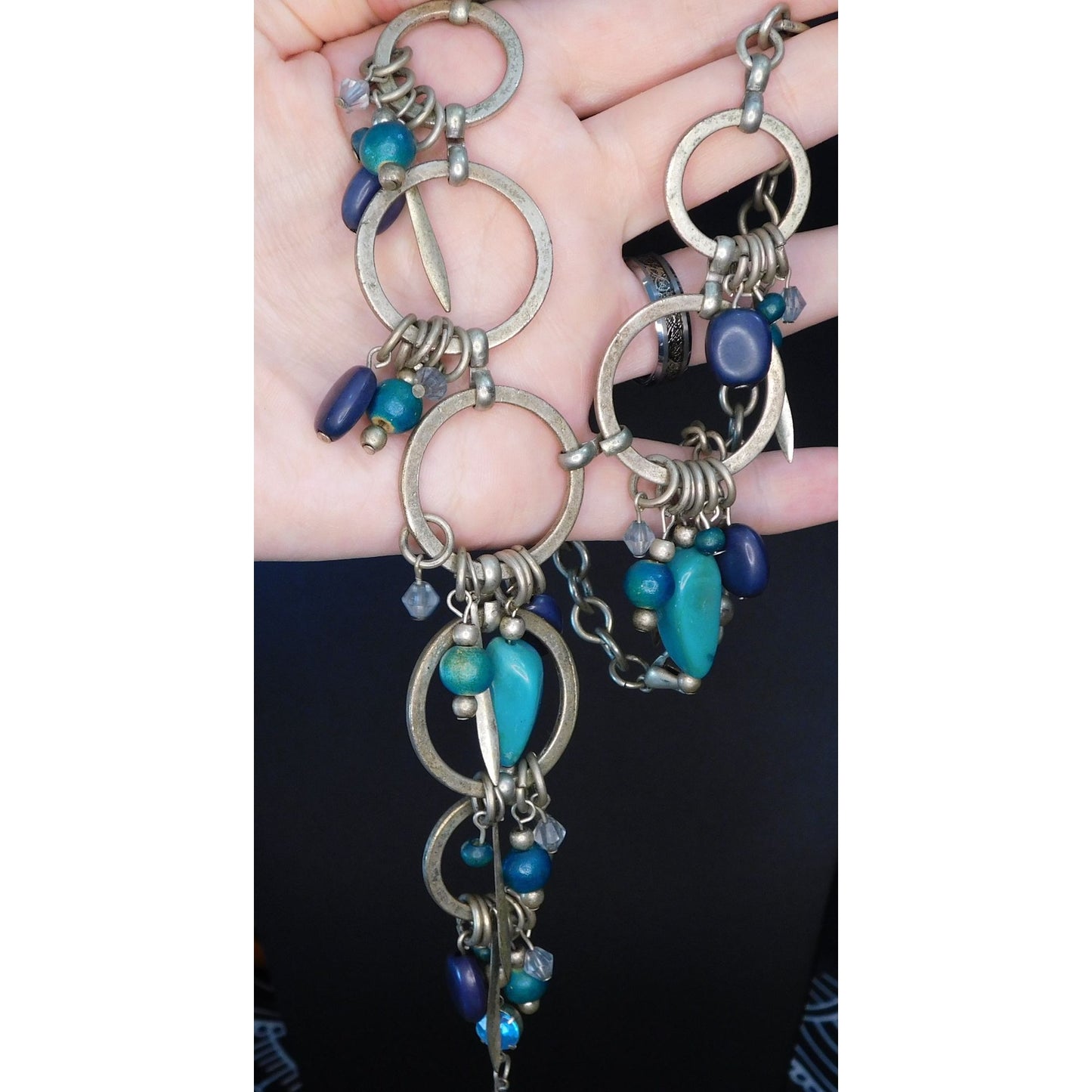 Abstract Bohemian Loop And Charm Y Necklace