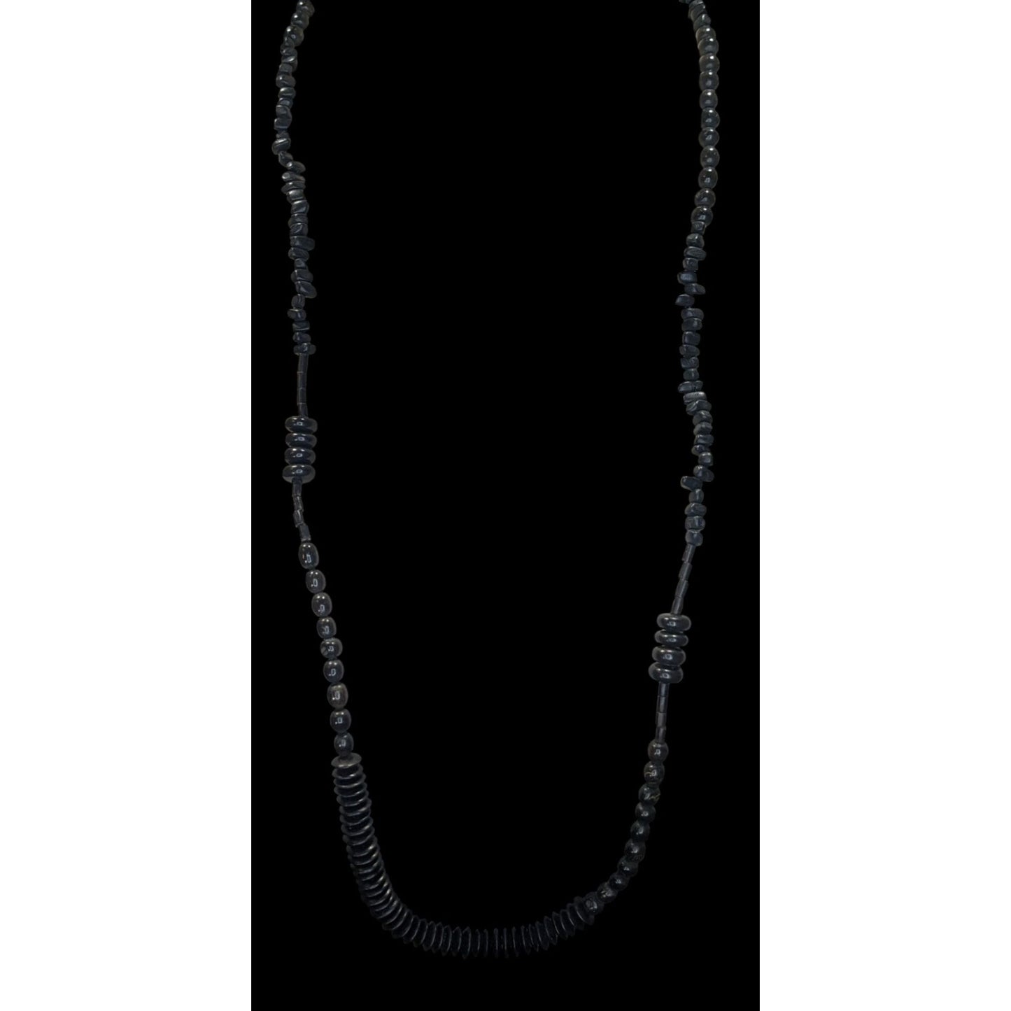 Black Wooden Beaded Necklace