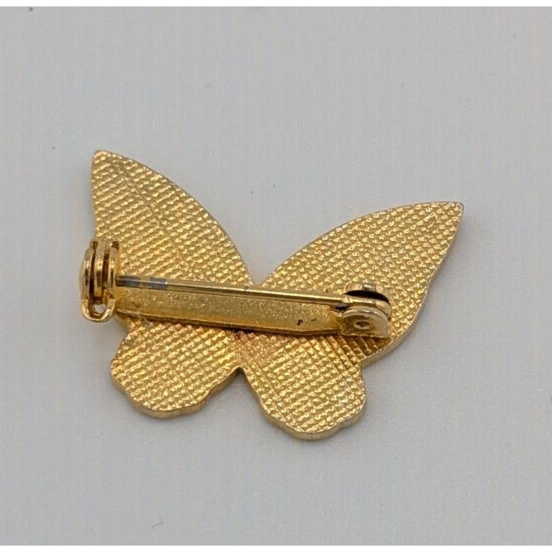 Vintage Cloisonne Rainbow Butterfly Brooch