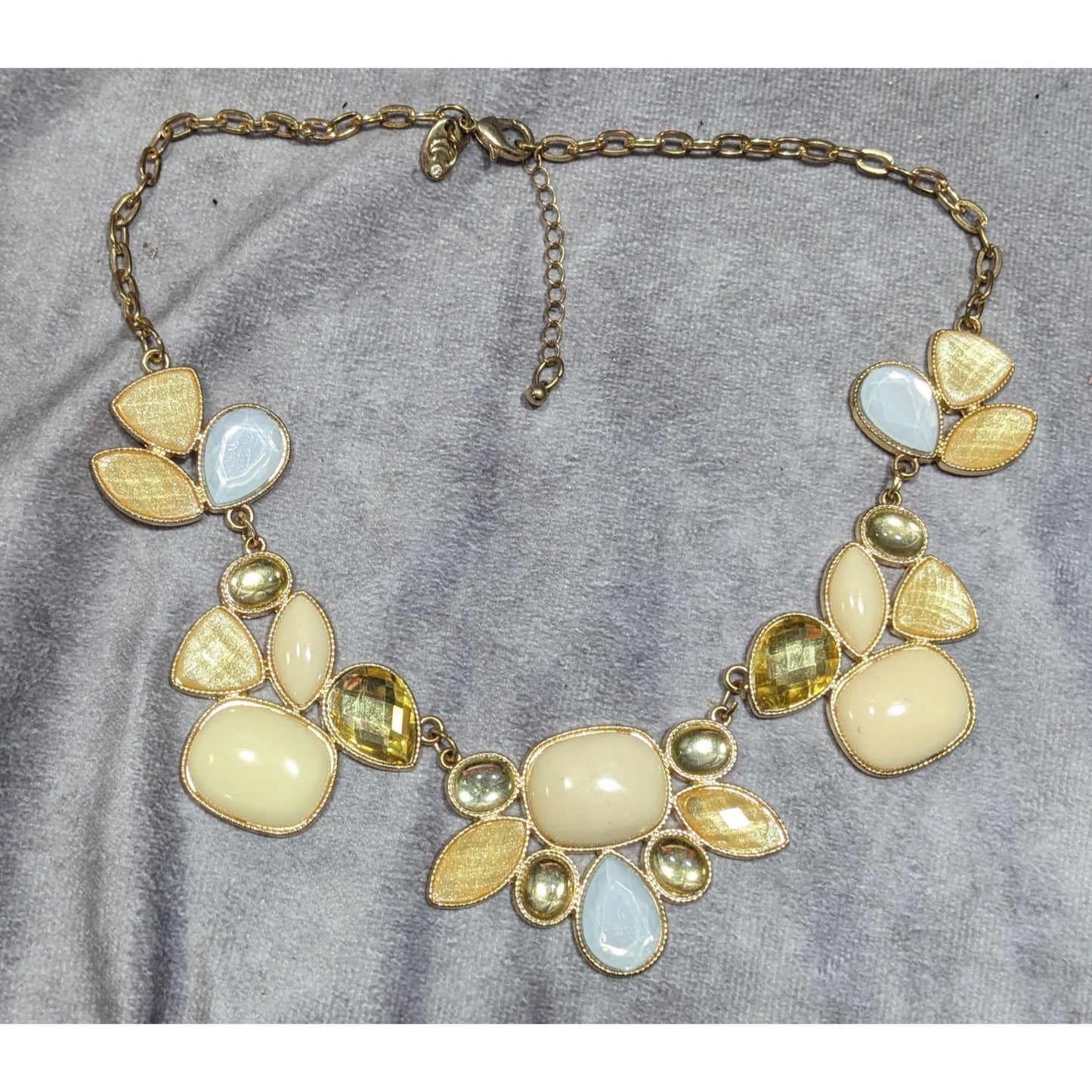 Charming Charlie Yellow Gemmed Statement Necklace