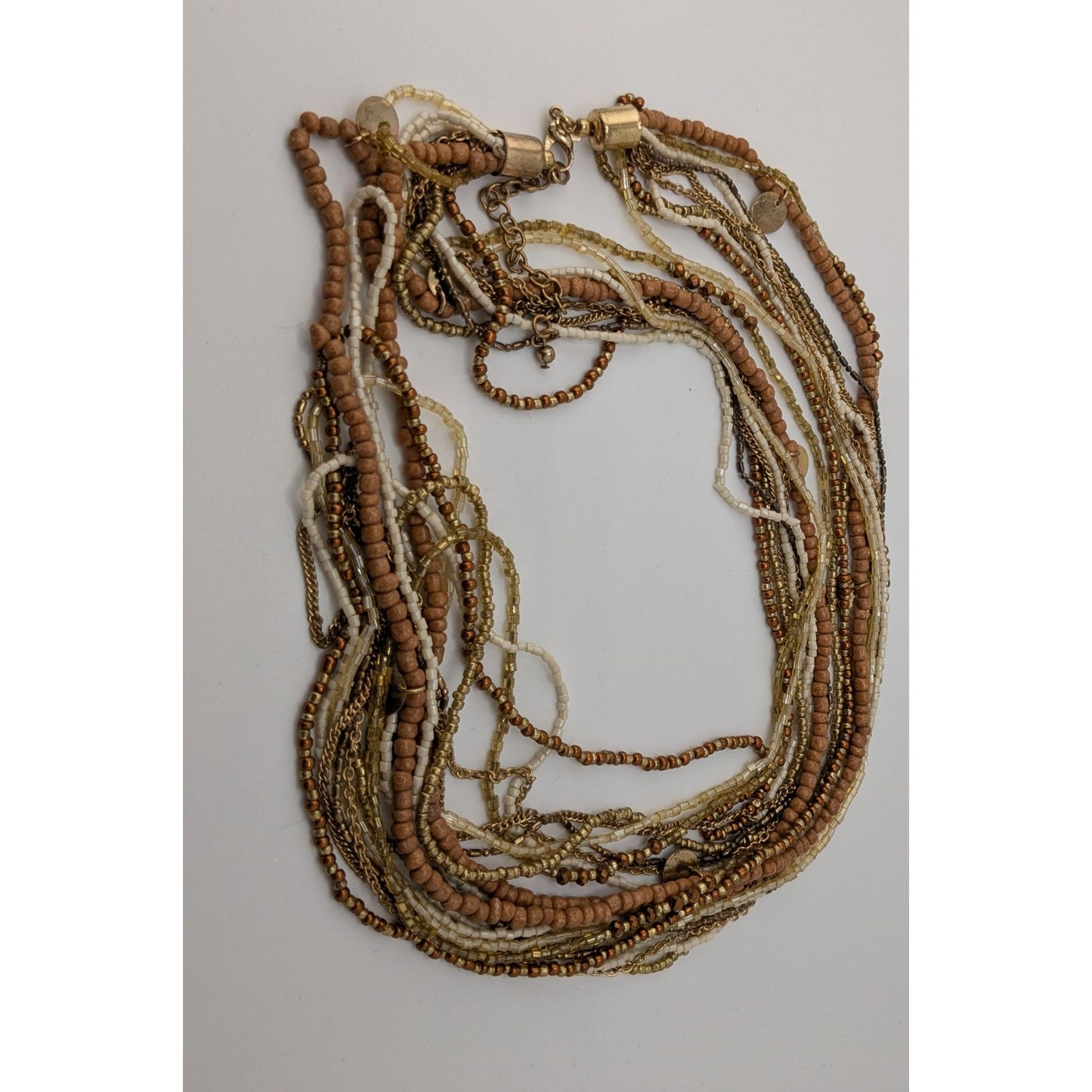 Vintage Bohemian Multi-Strand Beaded Necklace