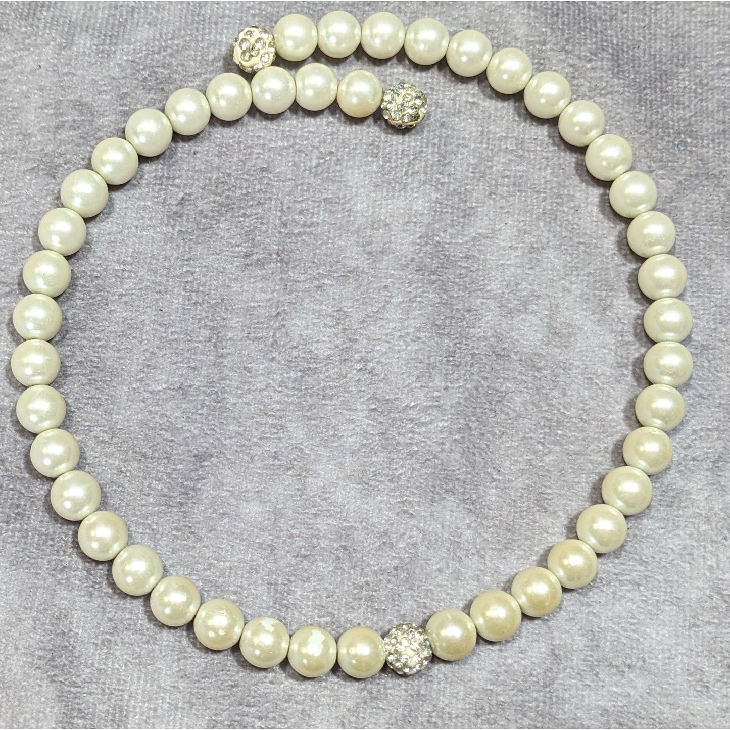 Elegant Glam Faux Pearl And Rhinestone Coil Necklace