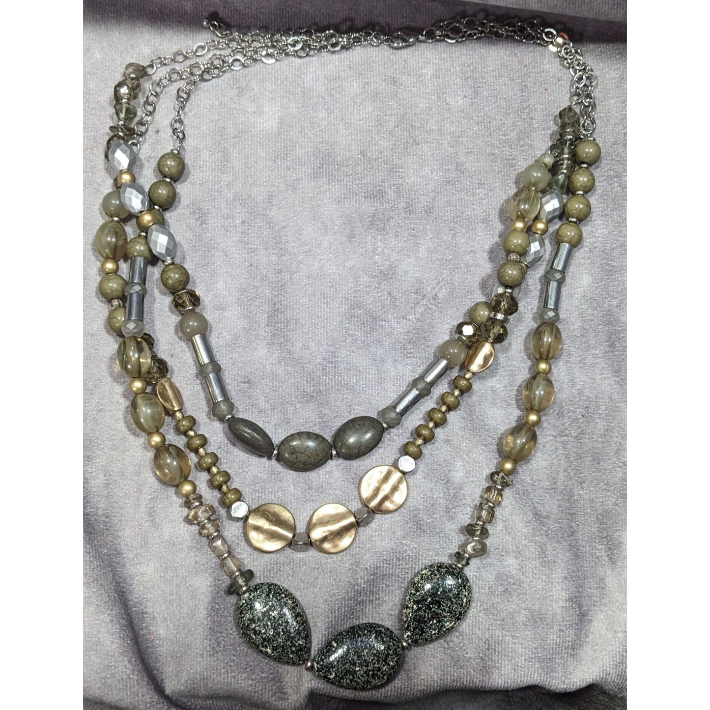 Bohemian Neutral Tone Multilayer Beaded Necklace