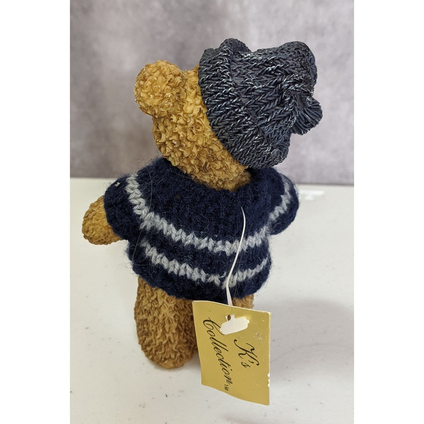 Decorative Bear Figurine In Knit Sweater & Hat By Ks Collection - 5.5 Inches Tall