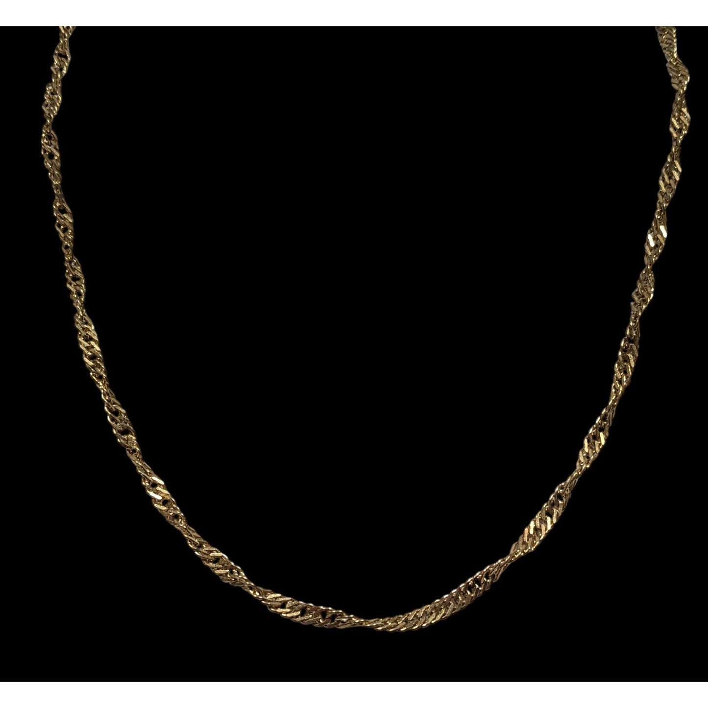 Classic Casual Twisted Gold Tone Chain Necklace