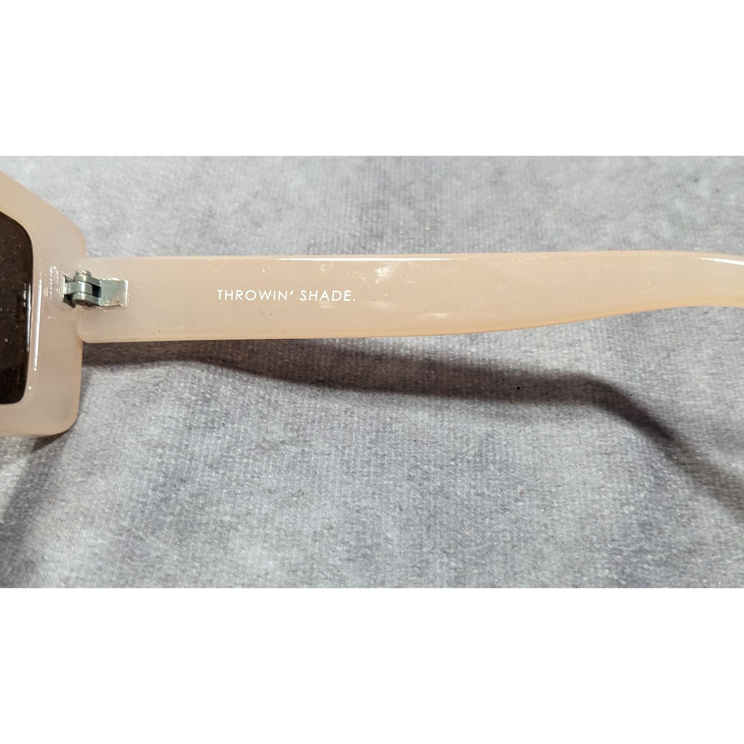 Throwin' Shade Beige Retro Rectangular Sunglasses